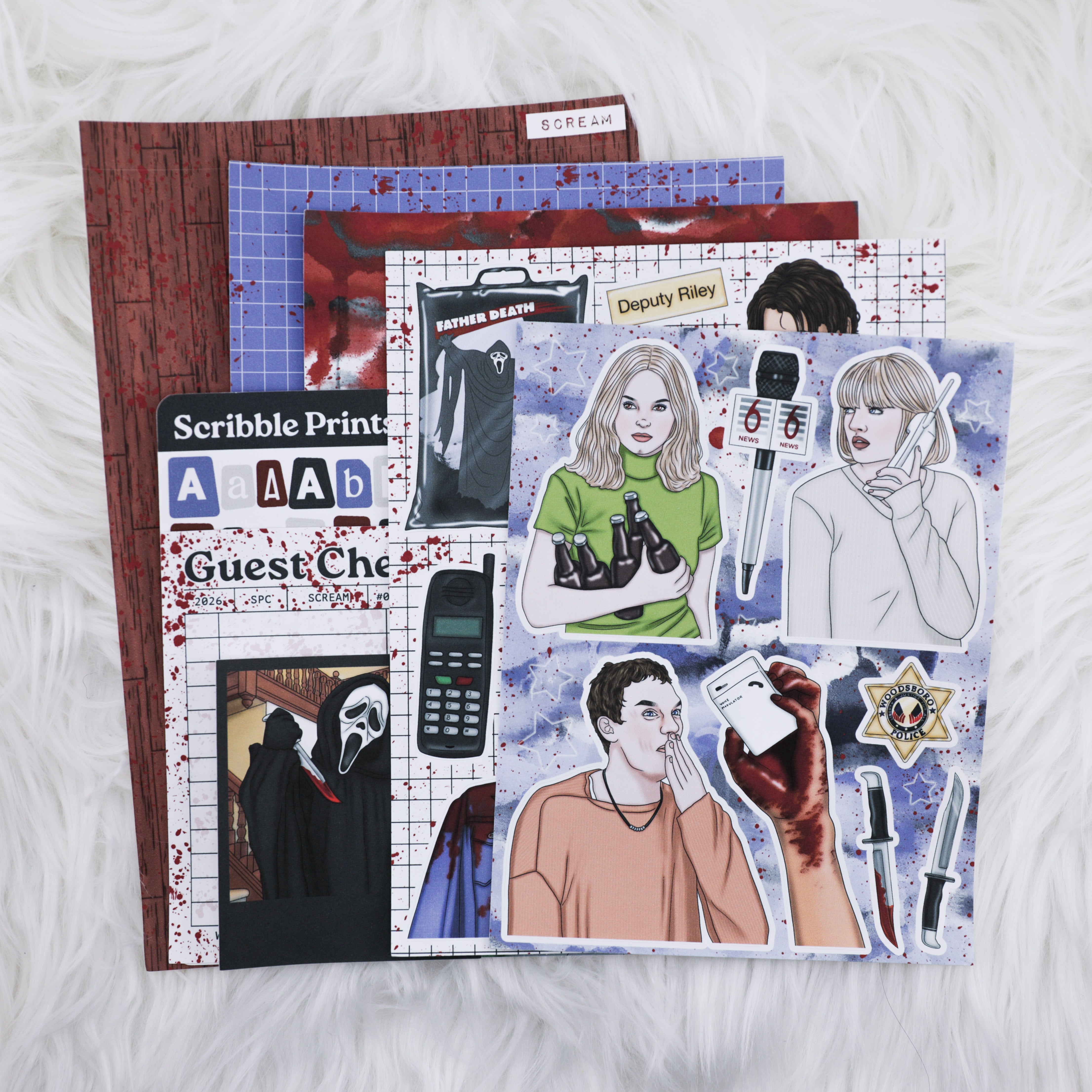 Scream Junk Journal Sticker Kit