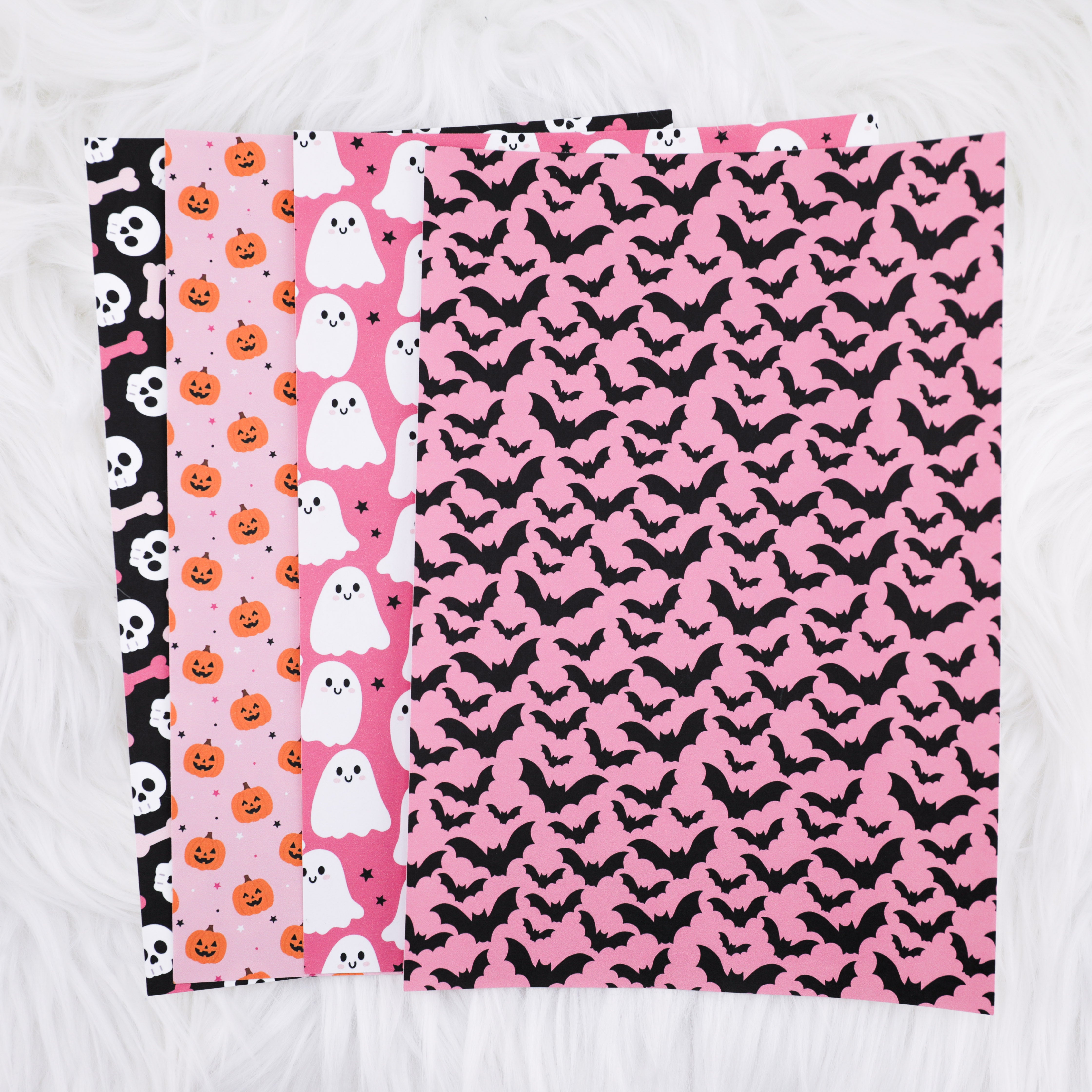 Pink Halloween Journal Background Set | 4 A5 Matte Sticker Sheets