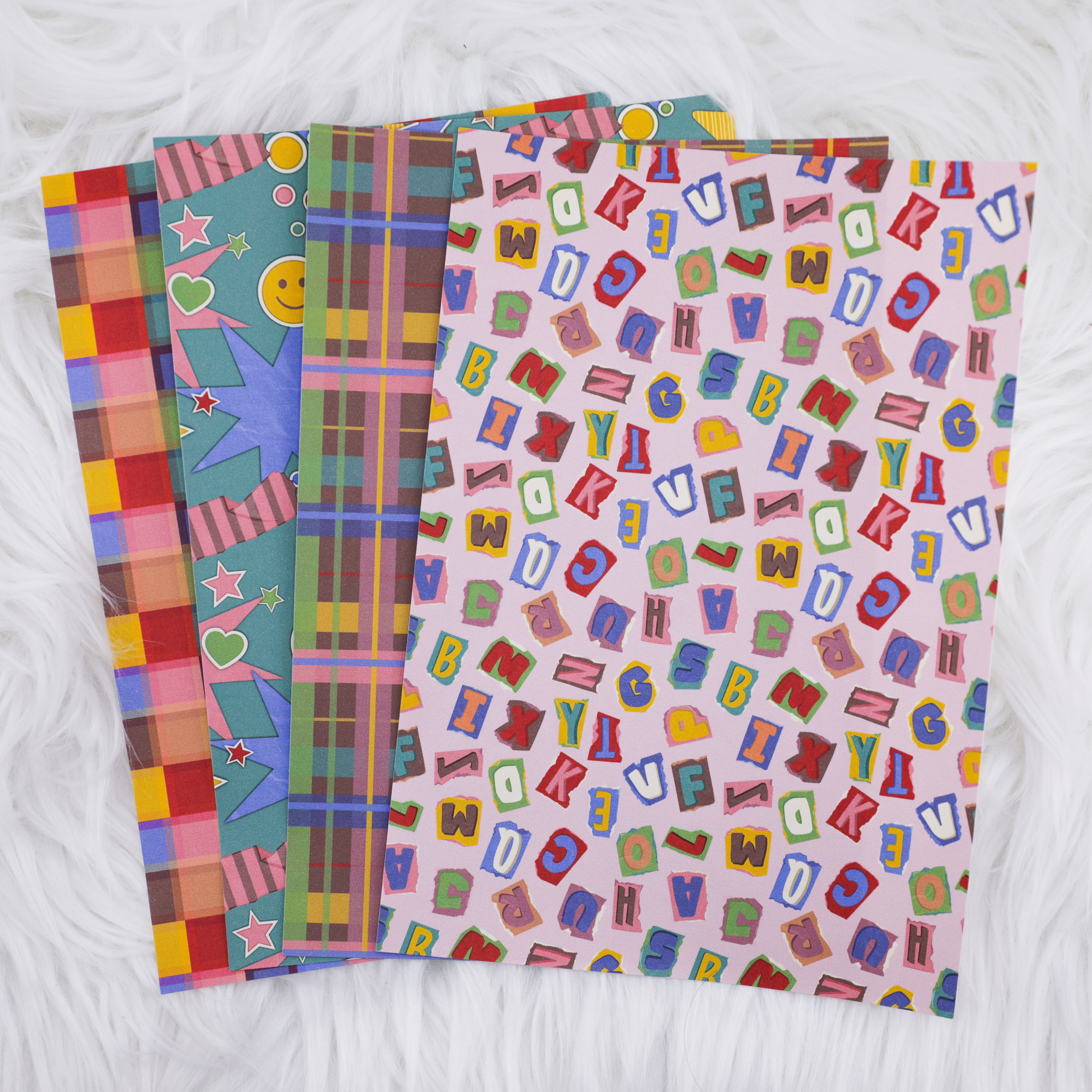 Junk Club Journal Background Set | 4 A5 Matte Sticker Sheets