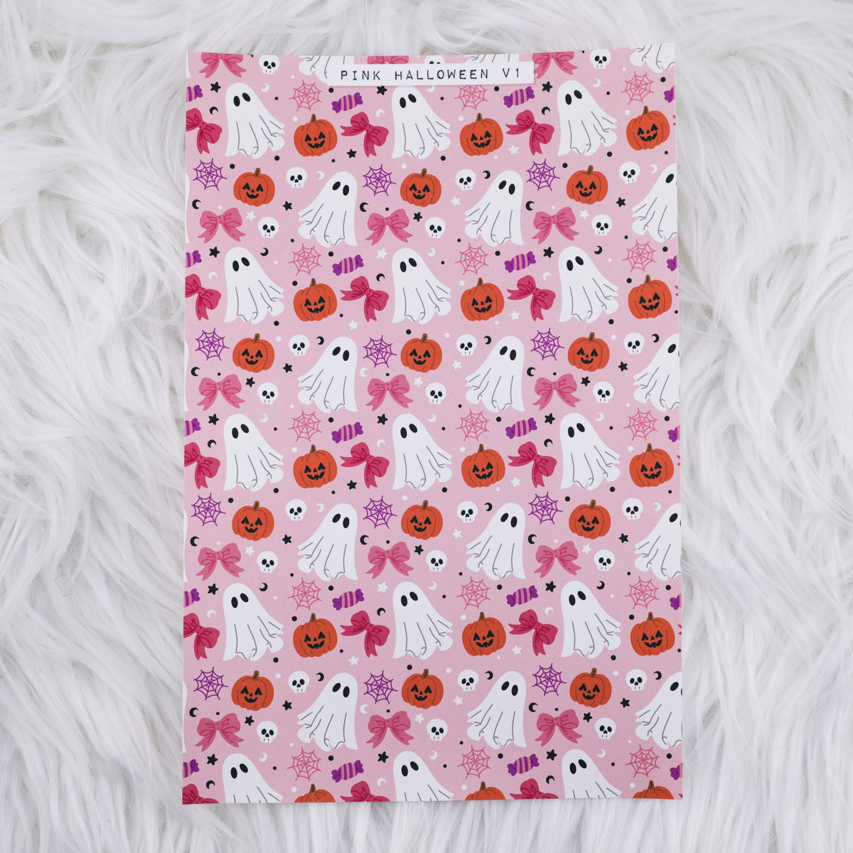Pink Halloween V1 Journal Background | A5 Matte Sticker Sheet