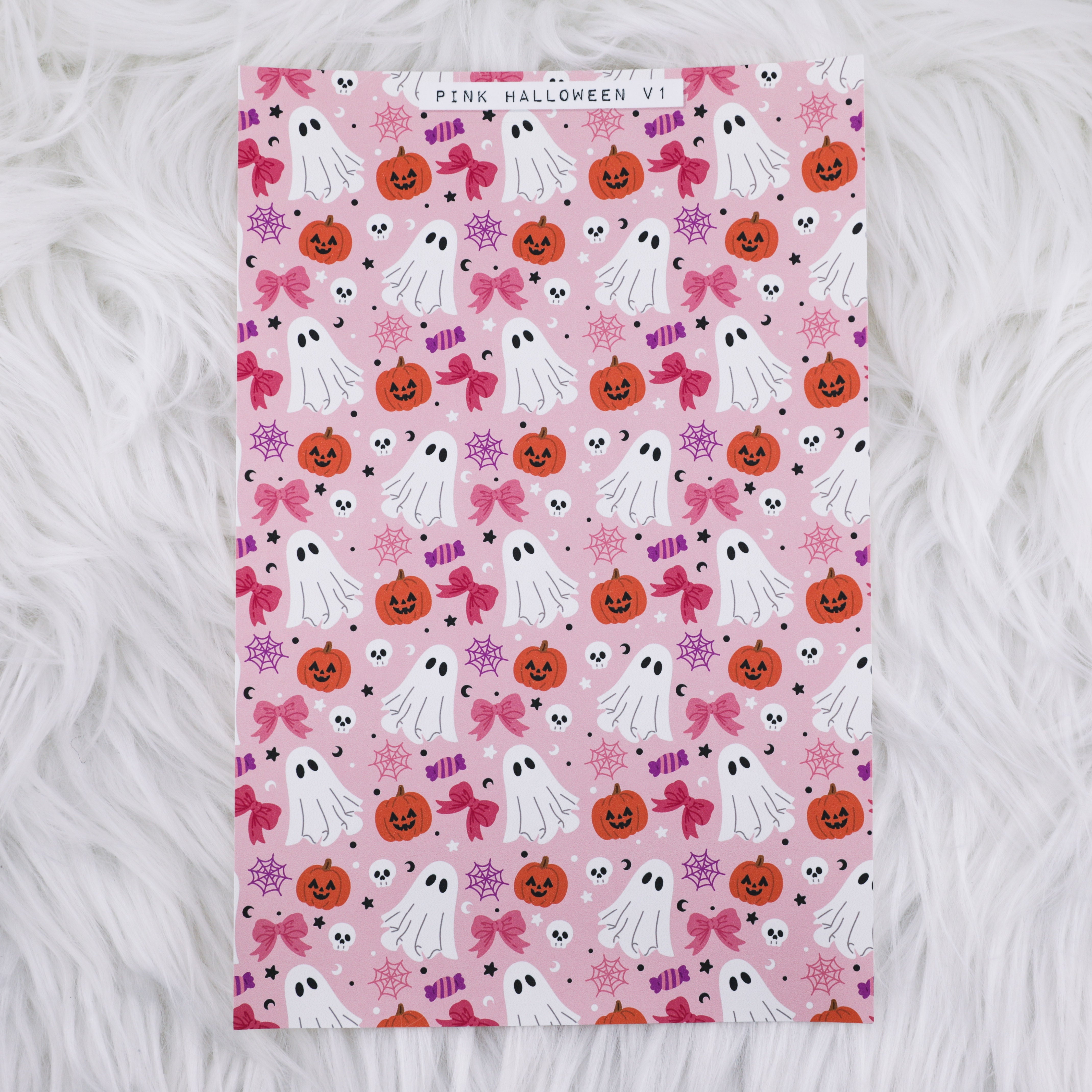 Pink Halloween V1 Journal Background | A5 Matte Sticker Sheet