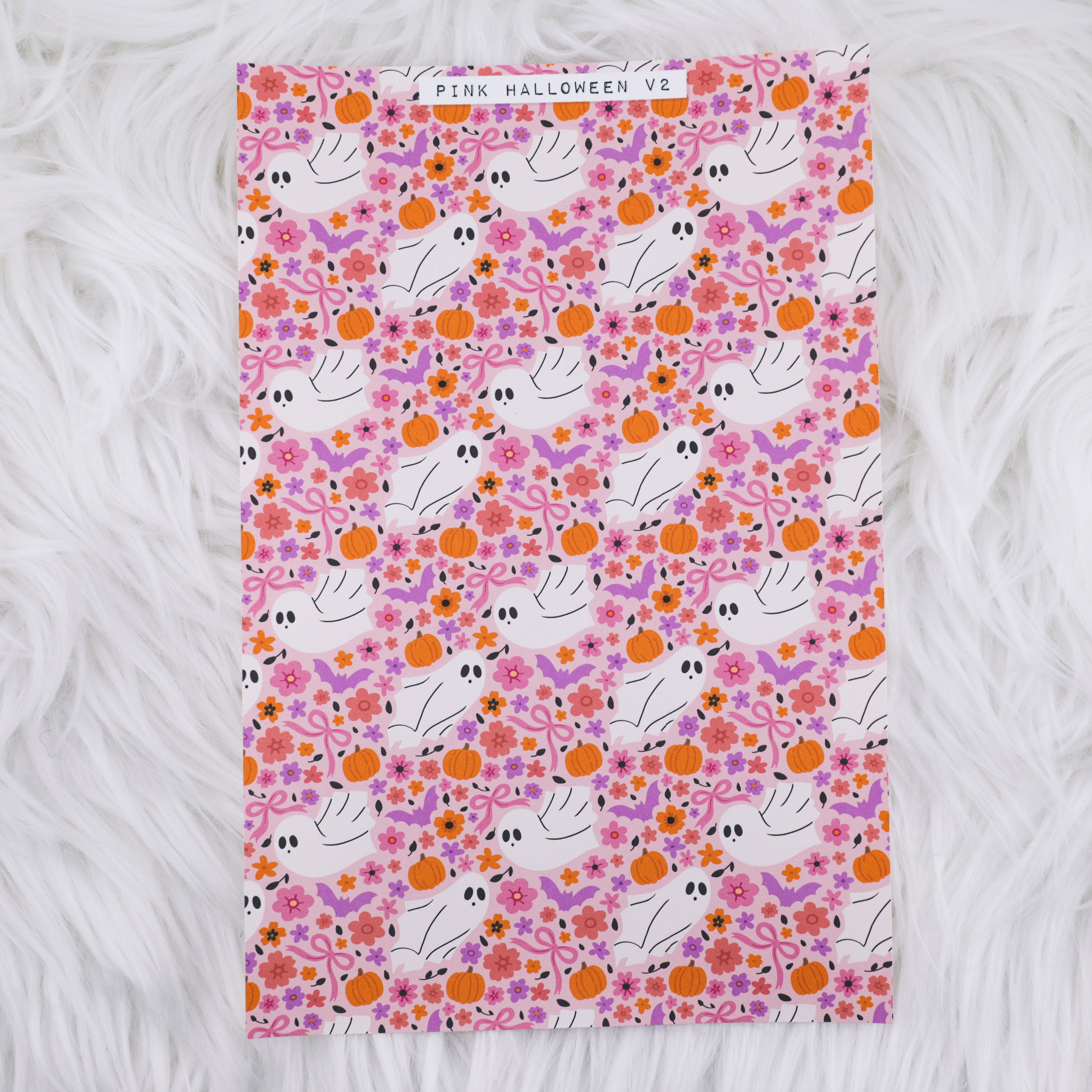 Pink Halloween V2 Journal Background | A5 Matte Sticker Sheet