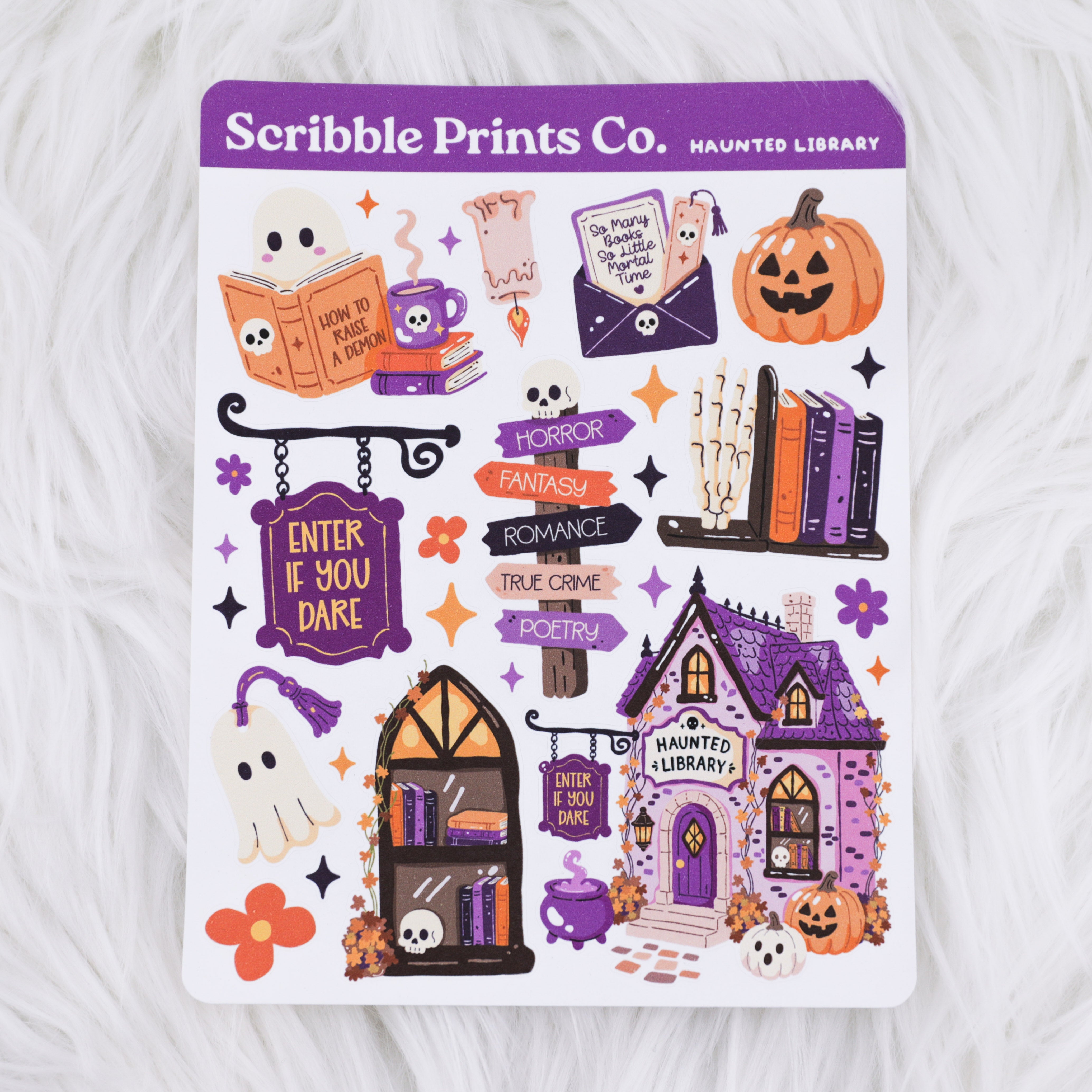 Haunted Library Deco Sticker Sheet