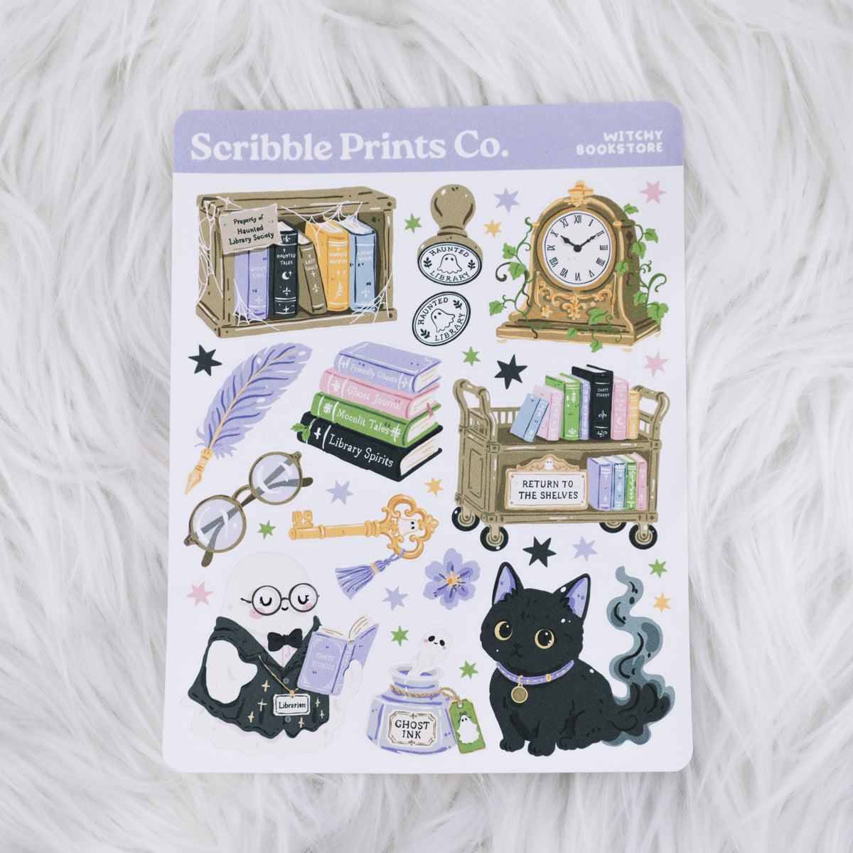 Witchy Bookstore Deco Sticker Sheet