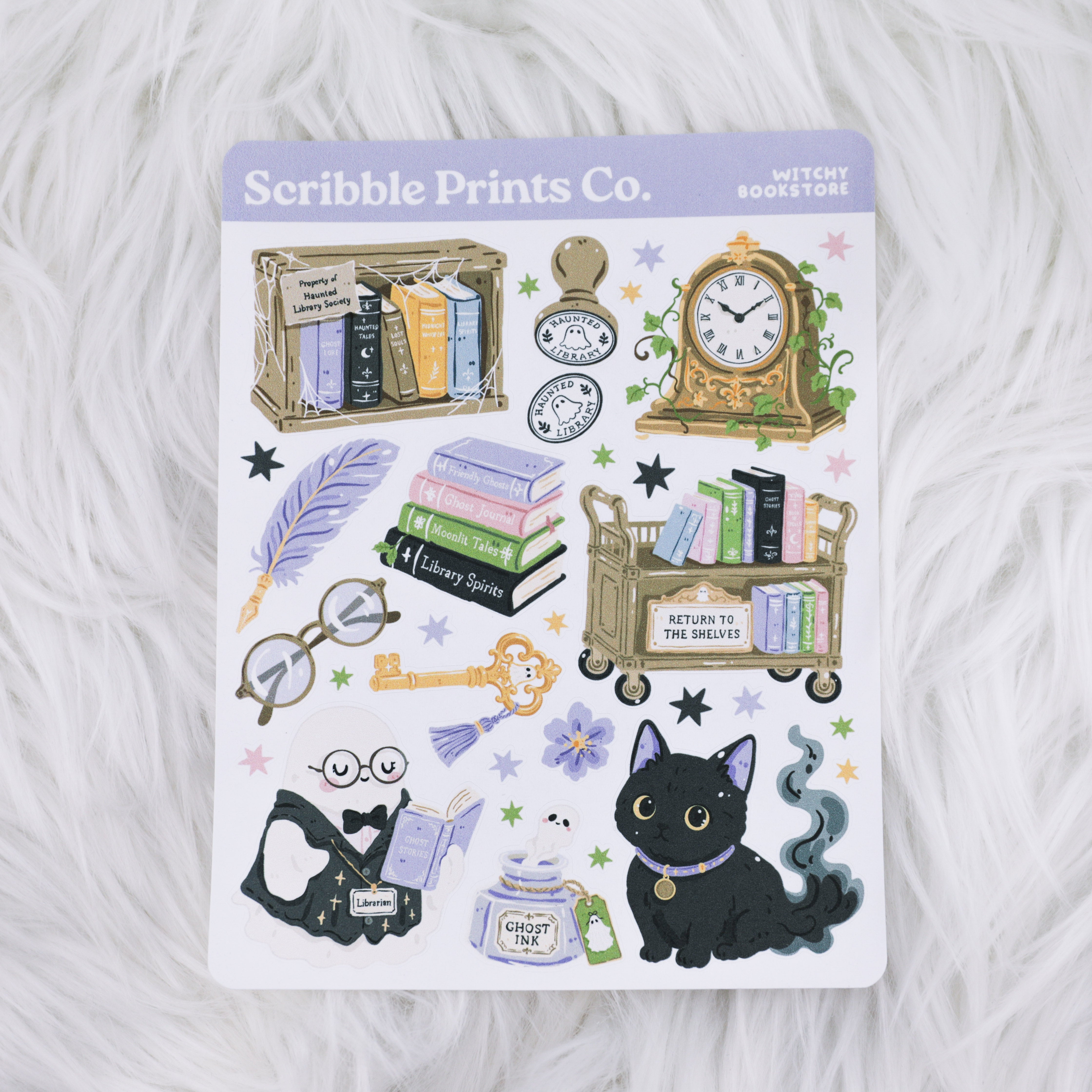 Witchy Bookstore Deco Sticker Sheet