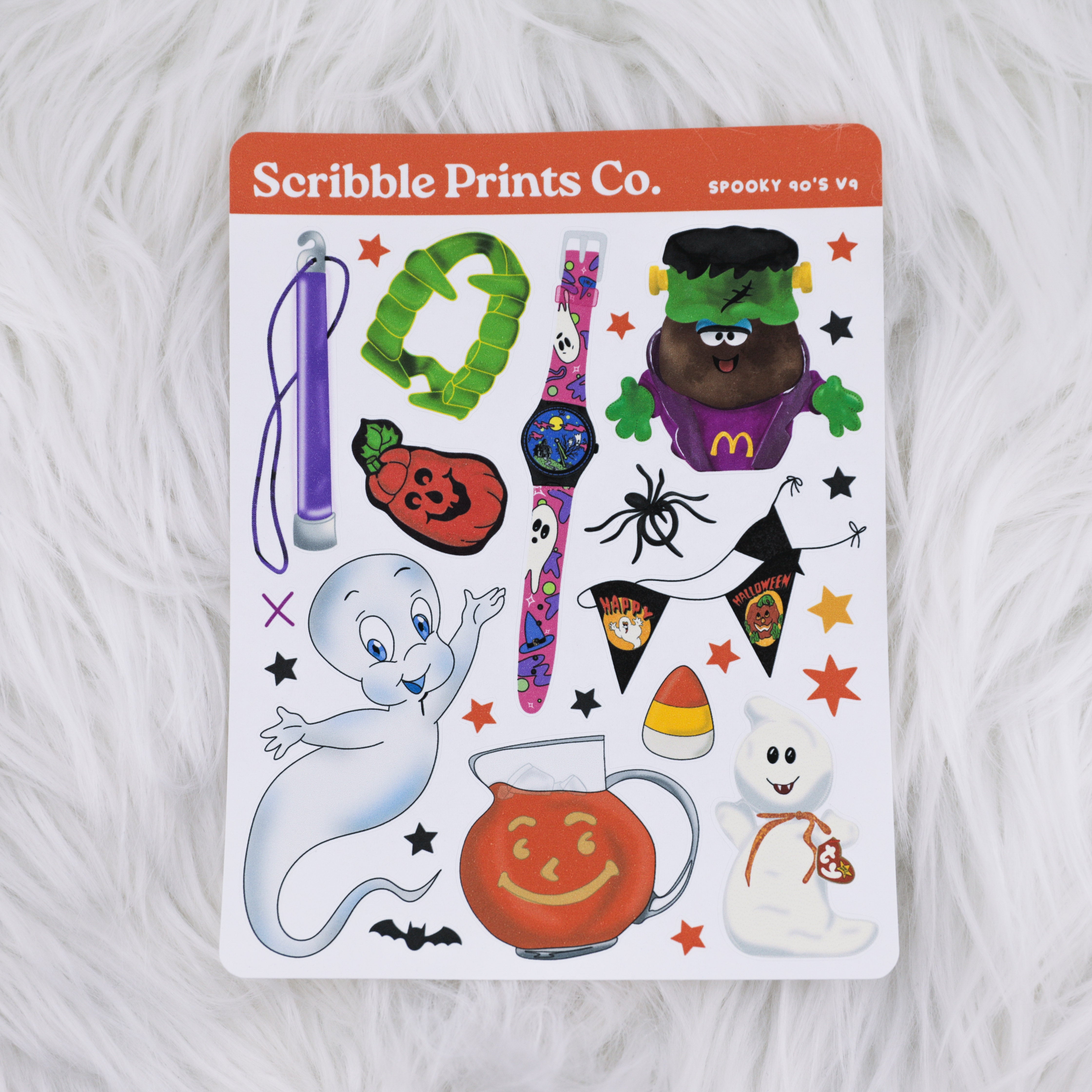 Spooky 90's V9 Deco Sticker Sheet