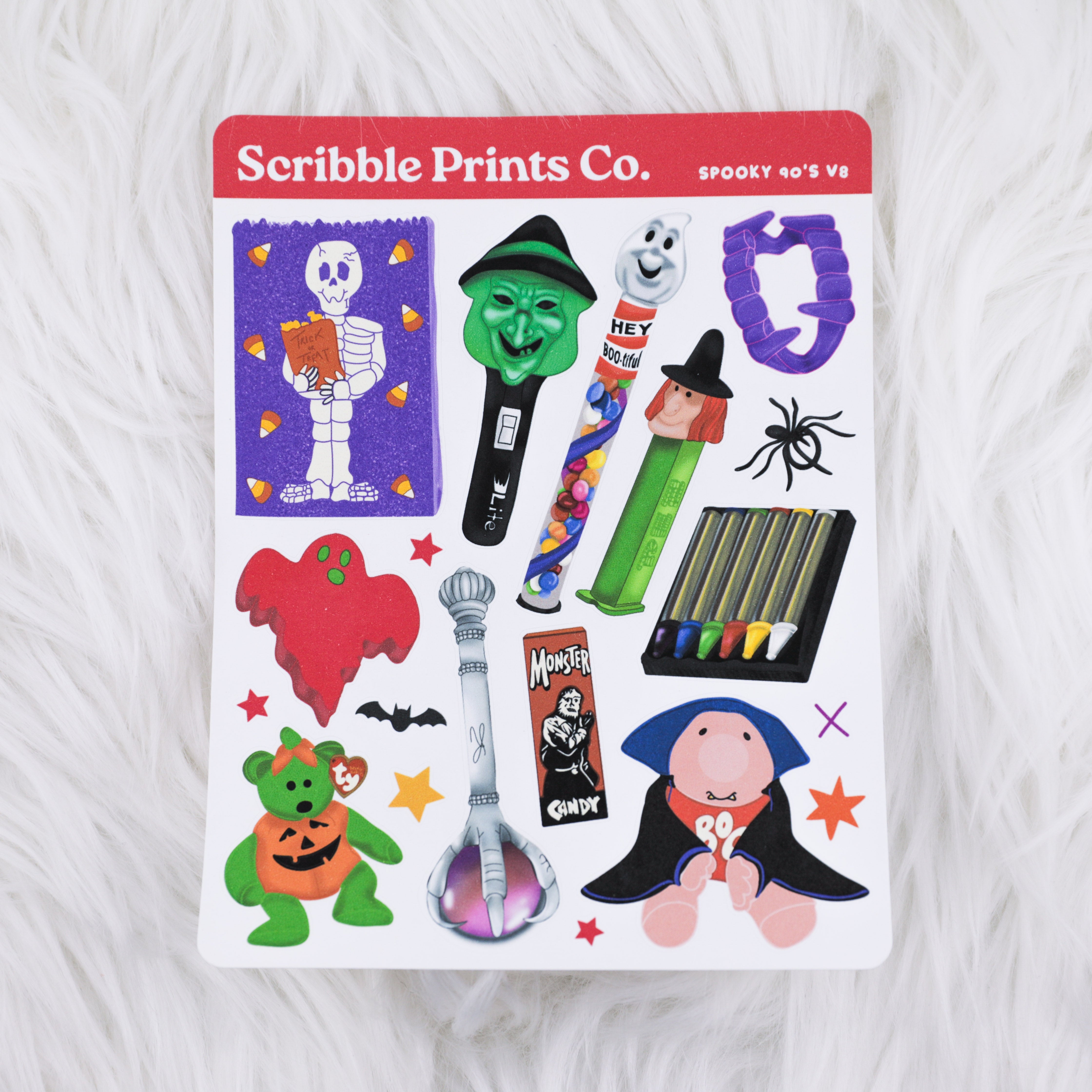 Spooky 90's V8 Deco Sticker Sheet
