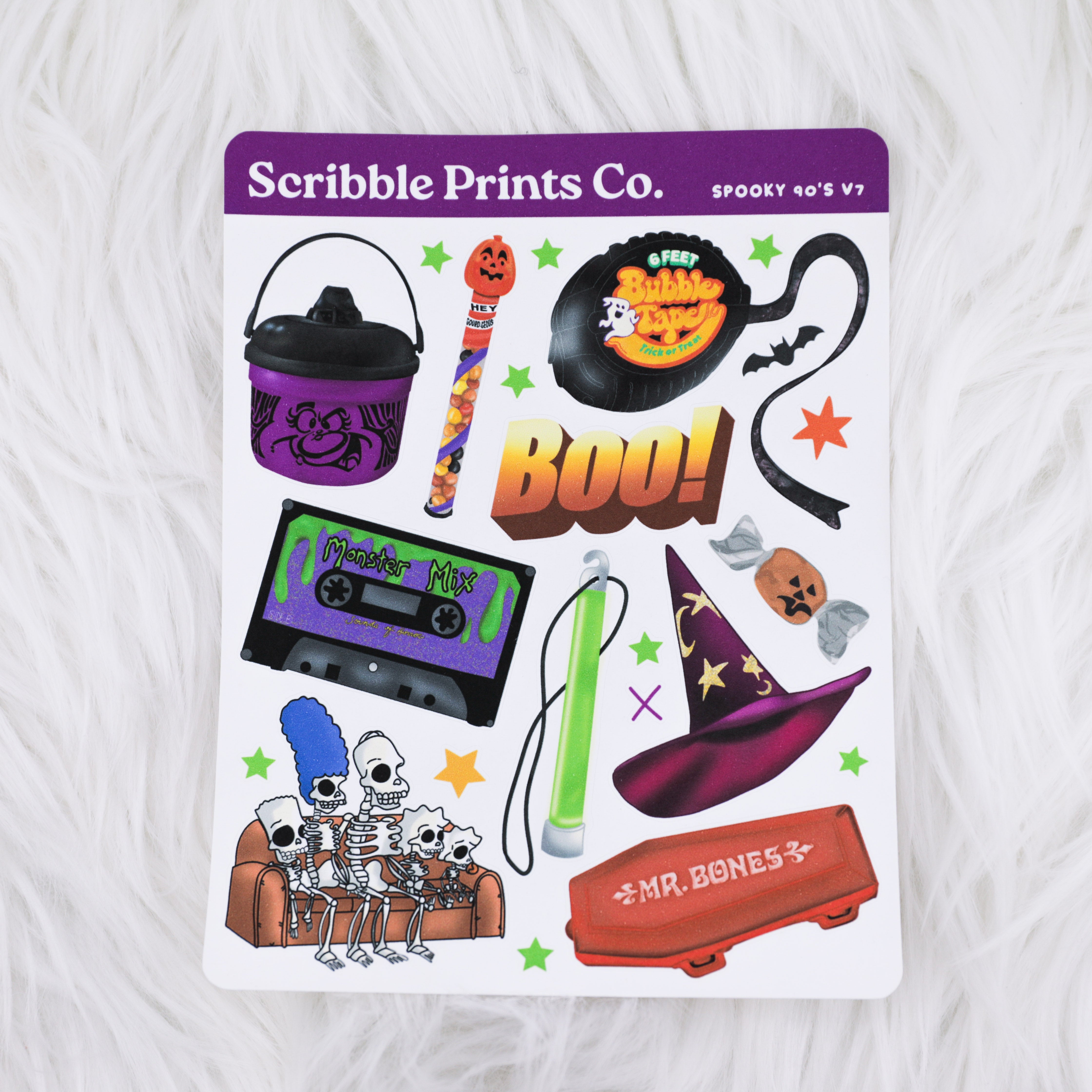 Spooky 90's V7 Deco Sticker Sheet