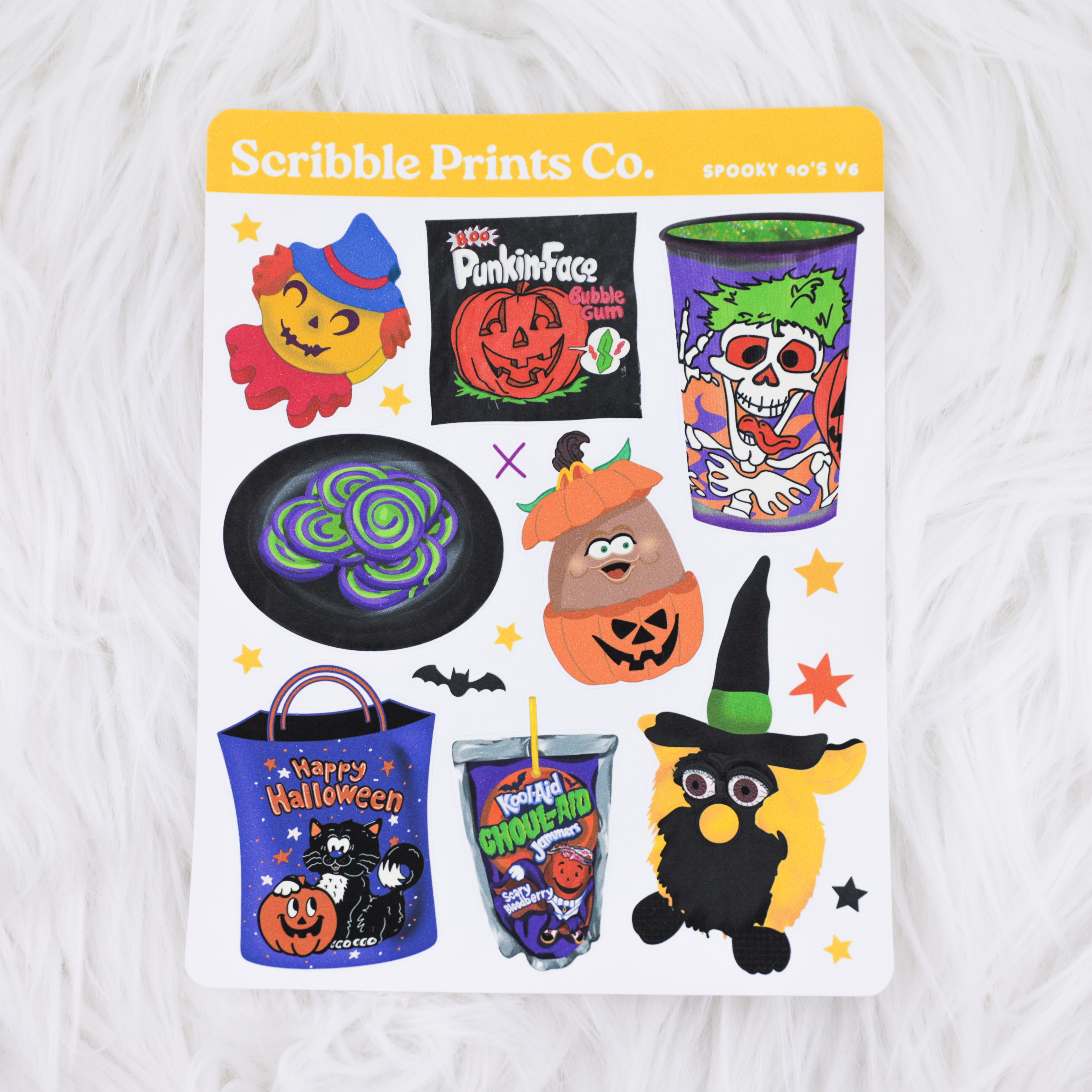 Spooky 90's V6 Deco Sticker Sheet