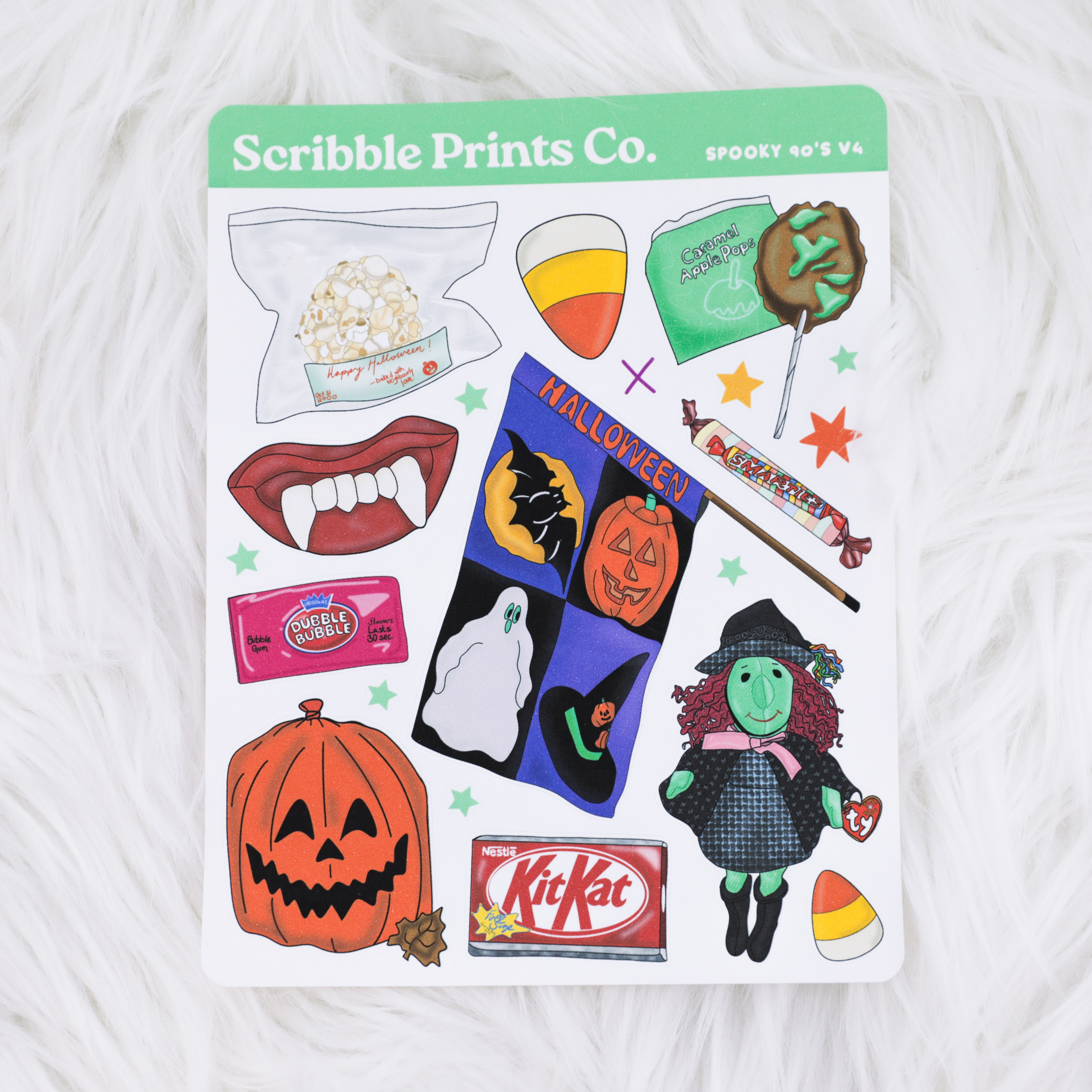 Spooky 90's V4 Deco Sticker Sheet
