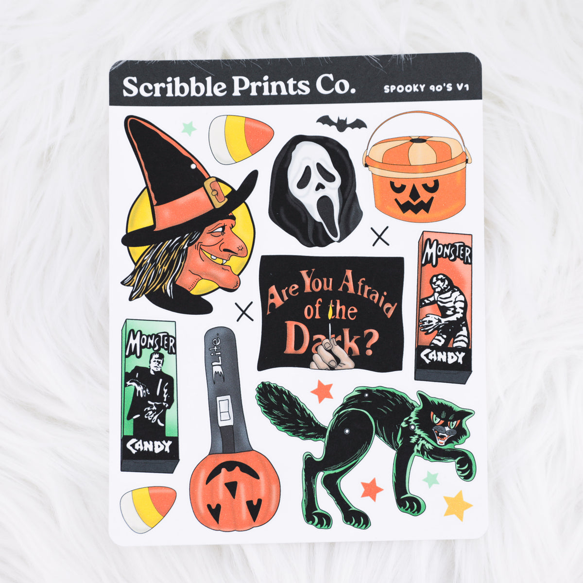 Spooky 90's V1 Deco Sticker Sheet