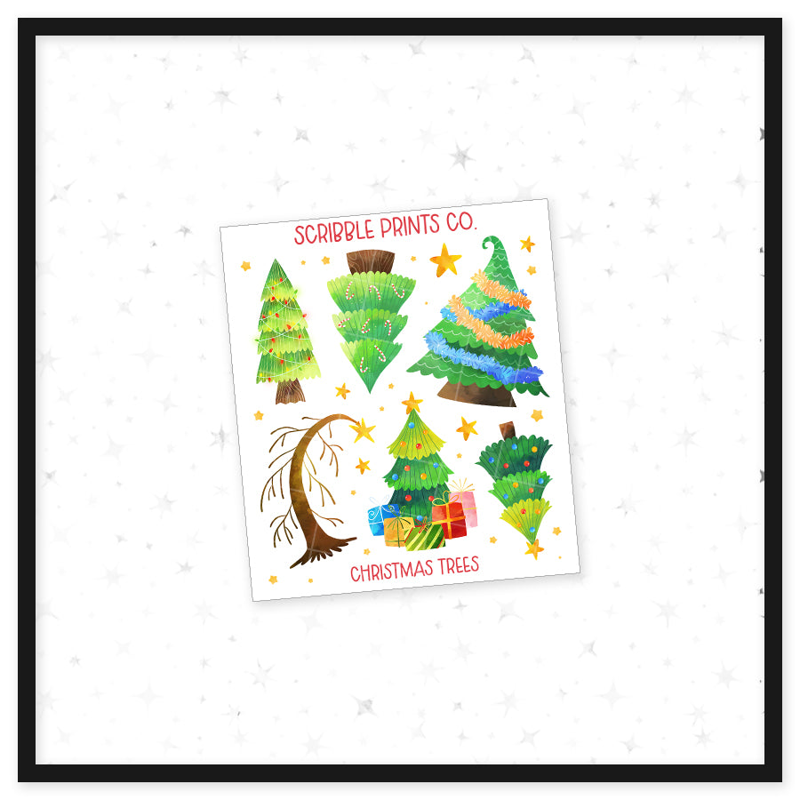 Christmas Trees - Deco // Matte Journal Stickers