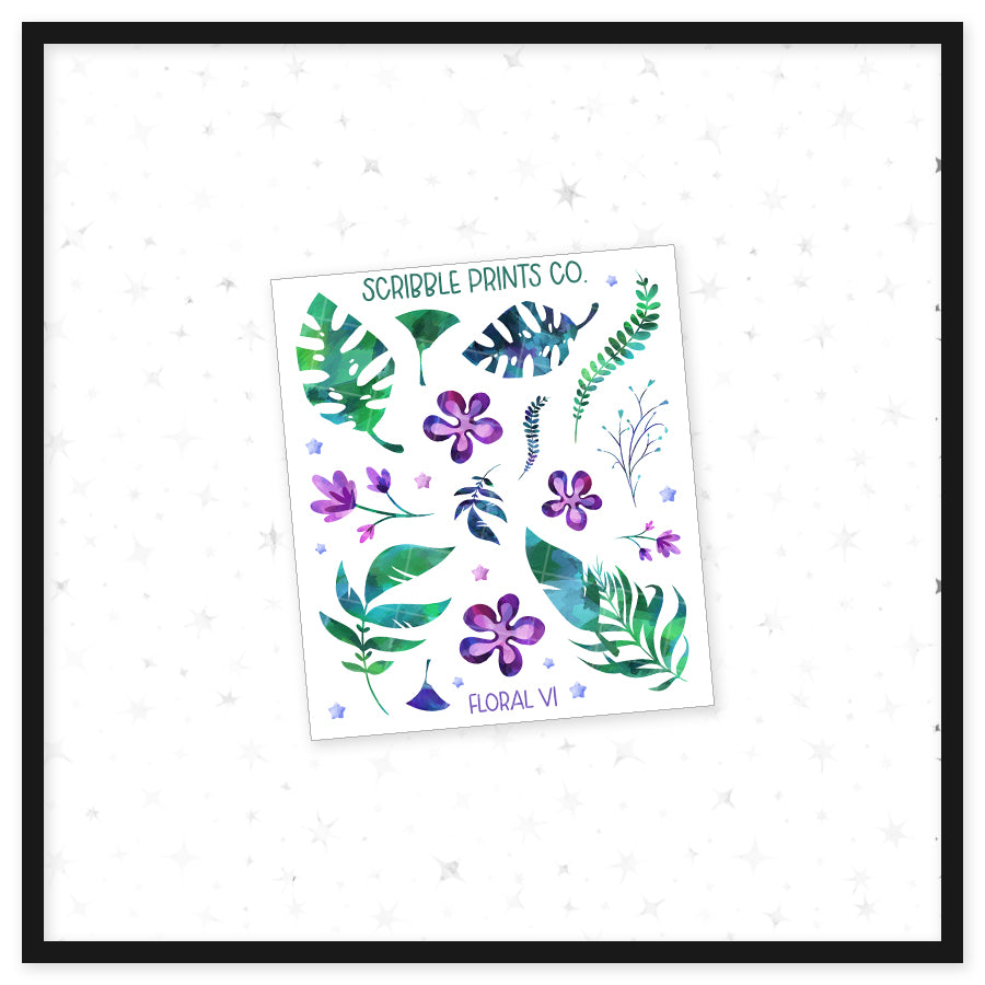 Floral V1 - Deco // Matte Journal Stickers