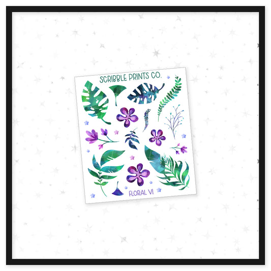 Floral V1 - Deco // Matte Journal Stickers