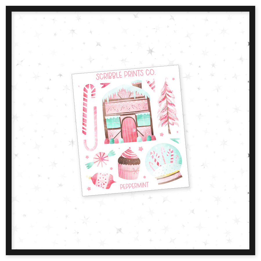 Peppermint - Deco // Matte Journal Stickers