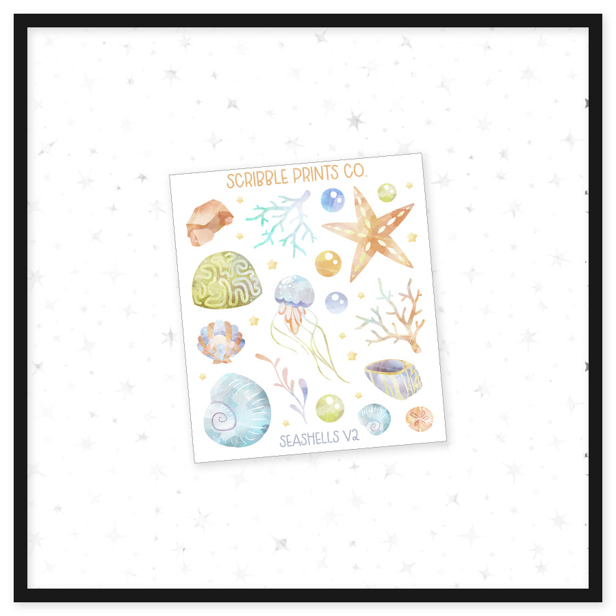 Seashells V2 - Deco // Matte Journal Stickers
