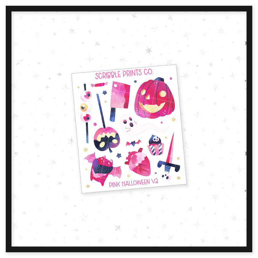 Pink Halloween V2 - Deco // Matte Journal Stickers