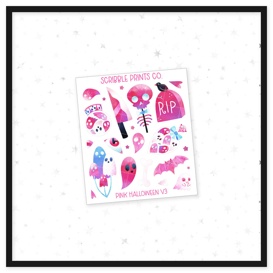 Pink Halloween V3 - Deco // Matte Journal Stickers