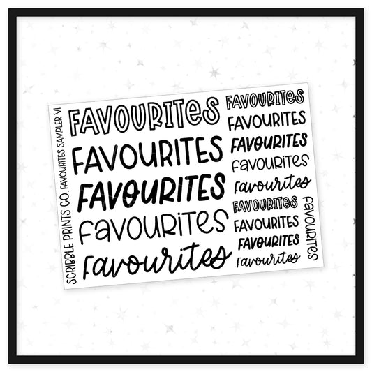 Favourites Sampler V1 // Matte Reading Journal Stickers