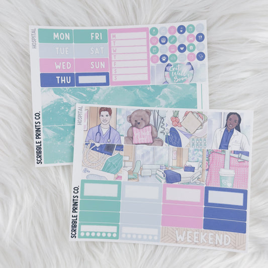 Hospital – Matte Hobonichi Cousin Weekly Sticker Kit