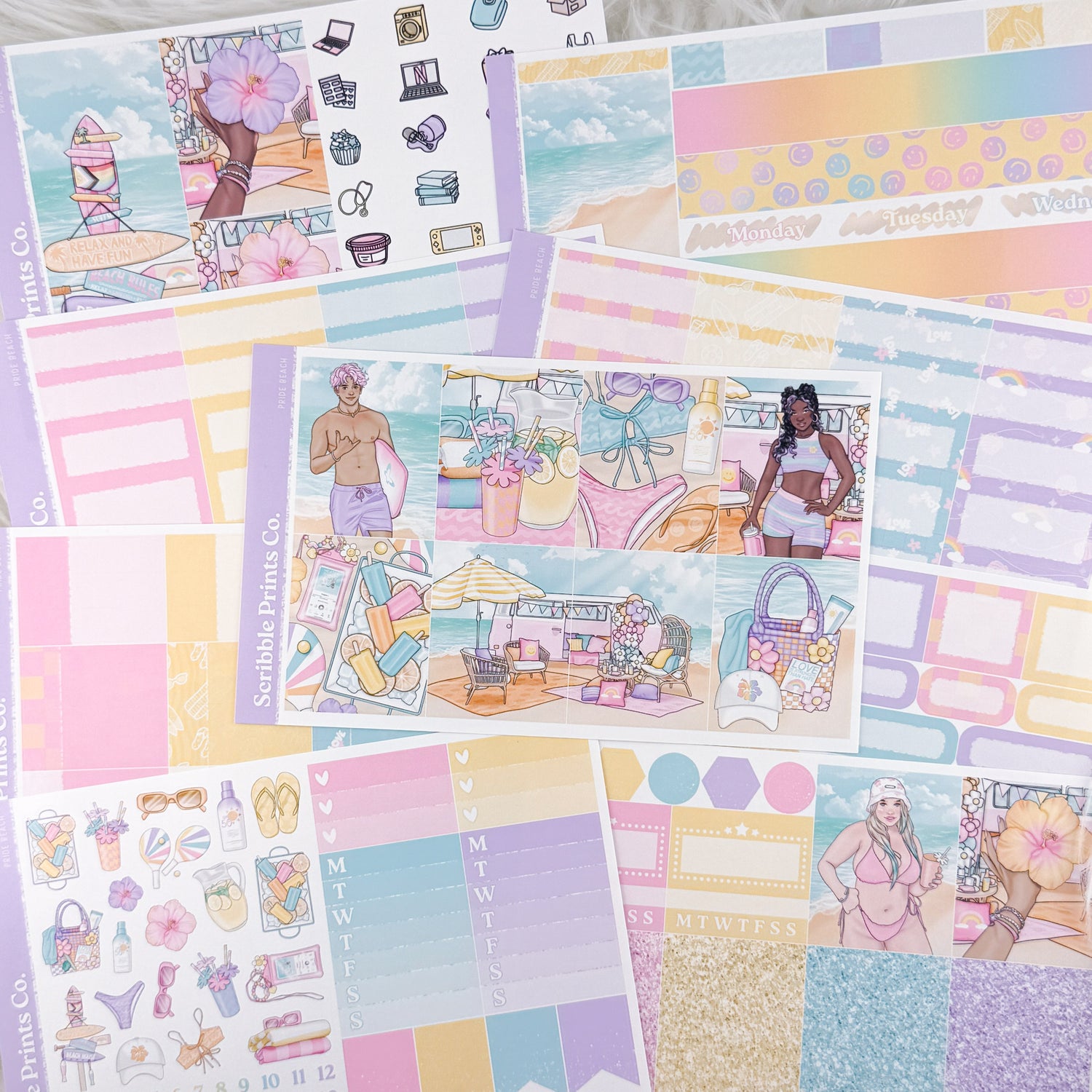 Pride Beach – Glossy Weekly Planner Kit