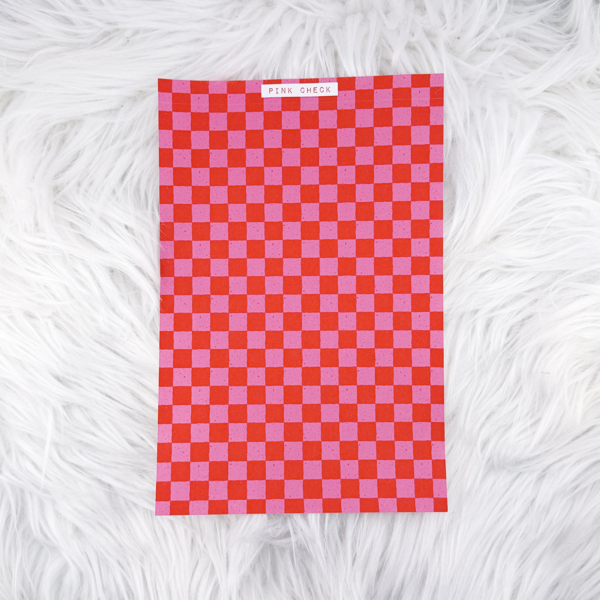Pink Check - A5 Matte Sticker Paper