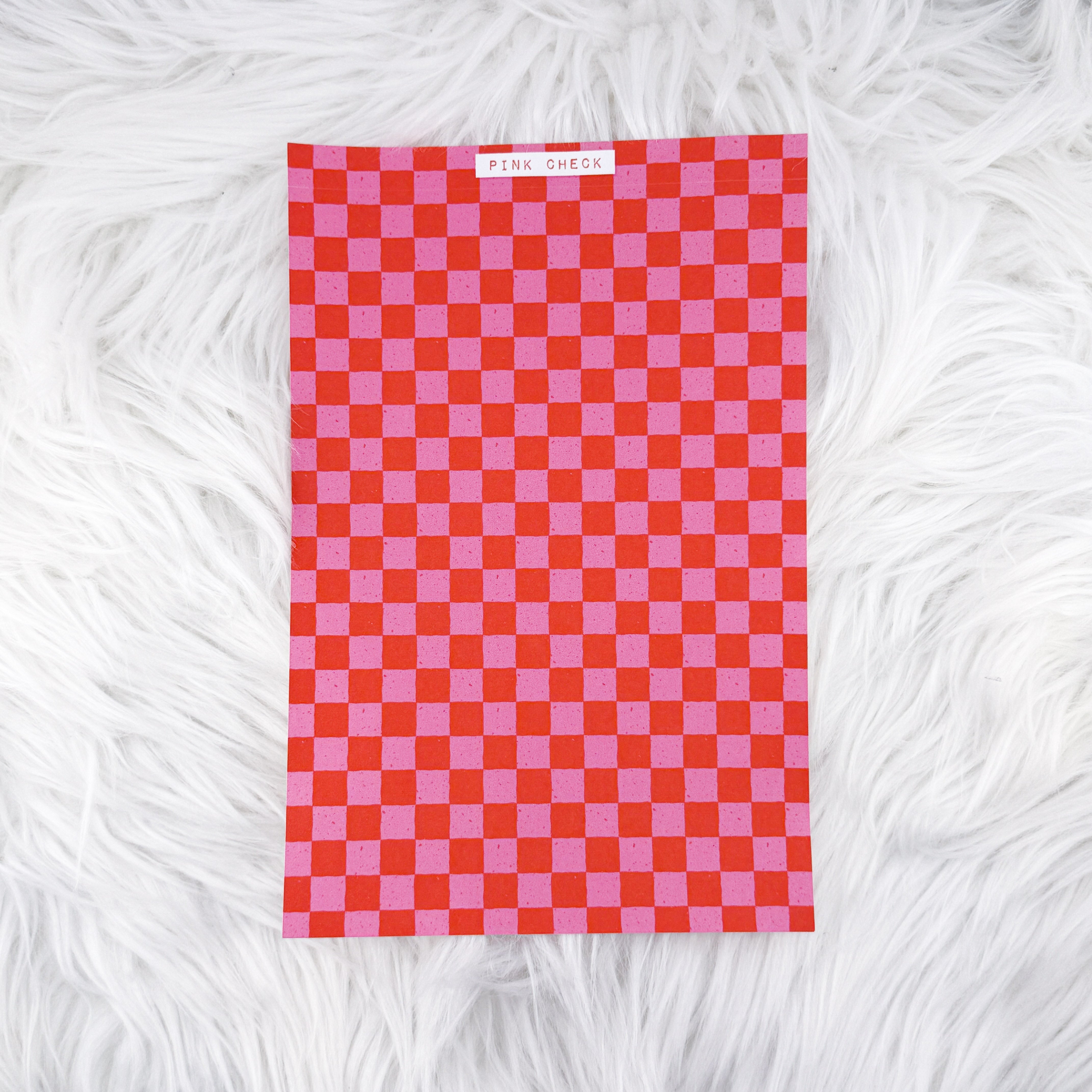 Pink Check - A5 Matte Sticker Paper