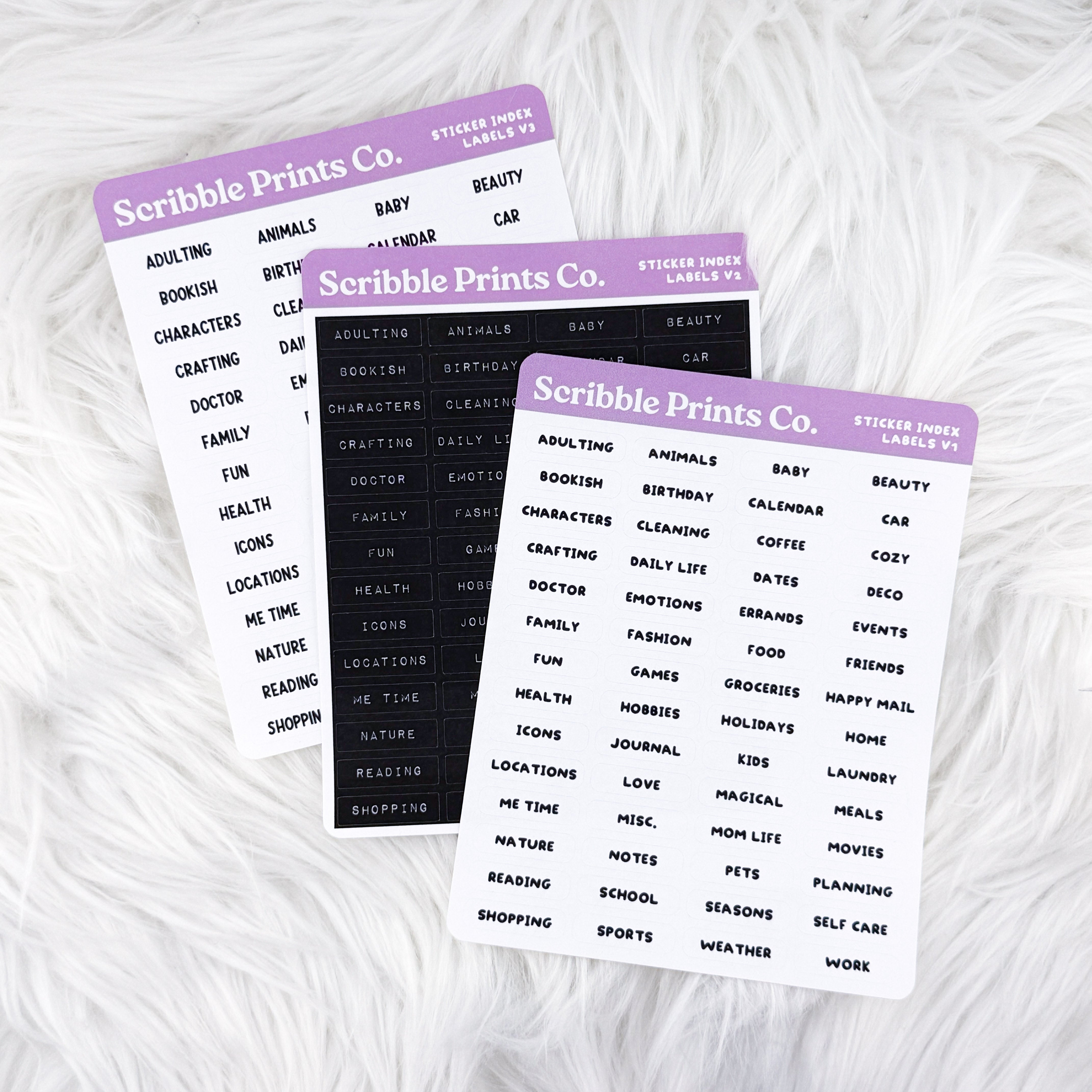 Sticker Index Labels // Matte Journal Stickers