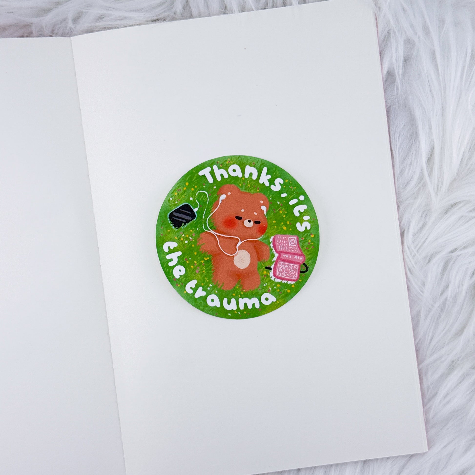 Thanks Trauma // Large Matte Deco Sticker for Journals