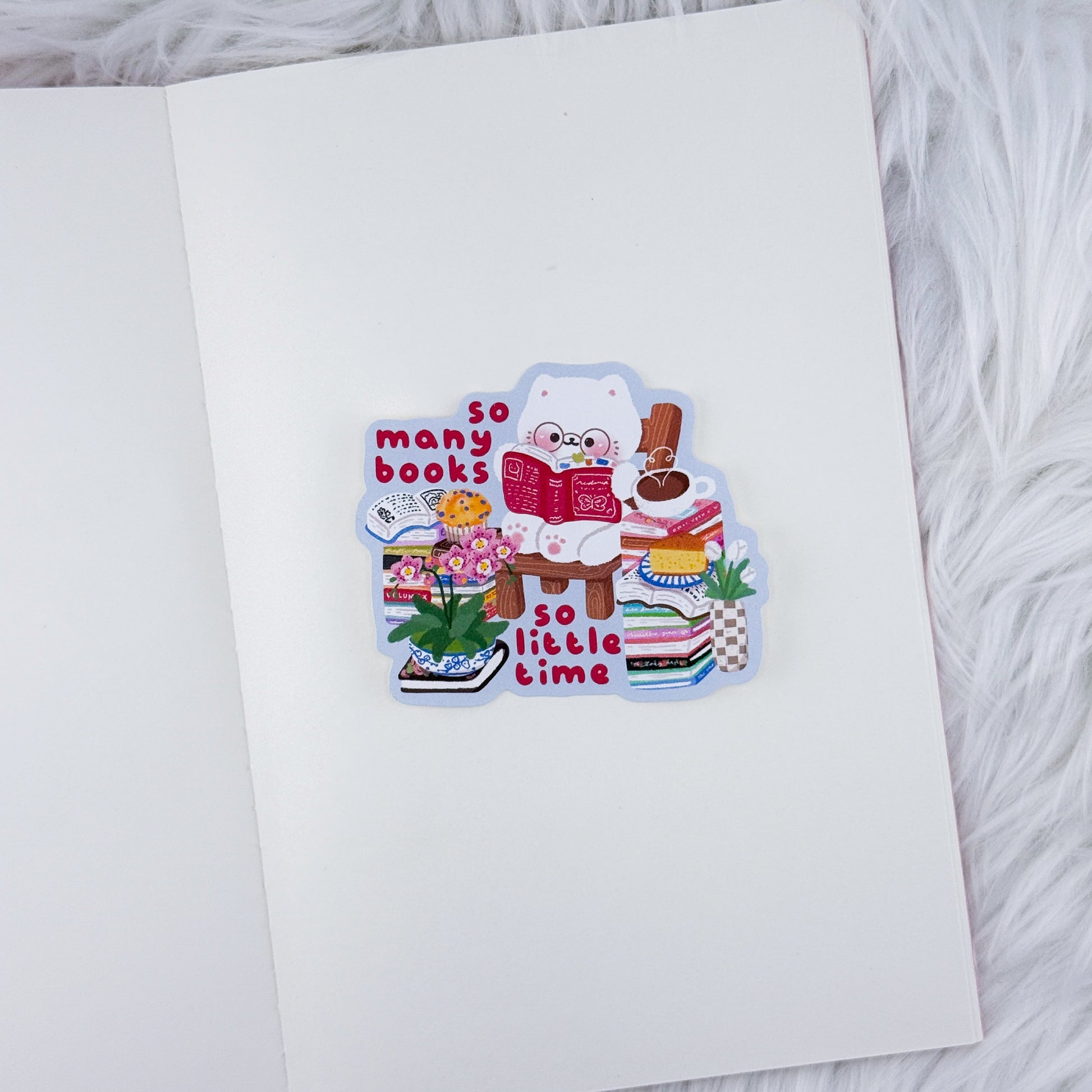 So Many Books // Large Matte Deco Sticker for Journals