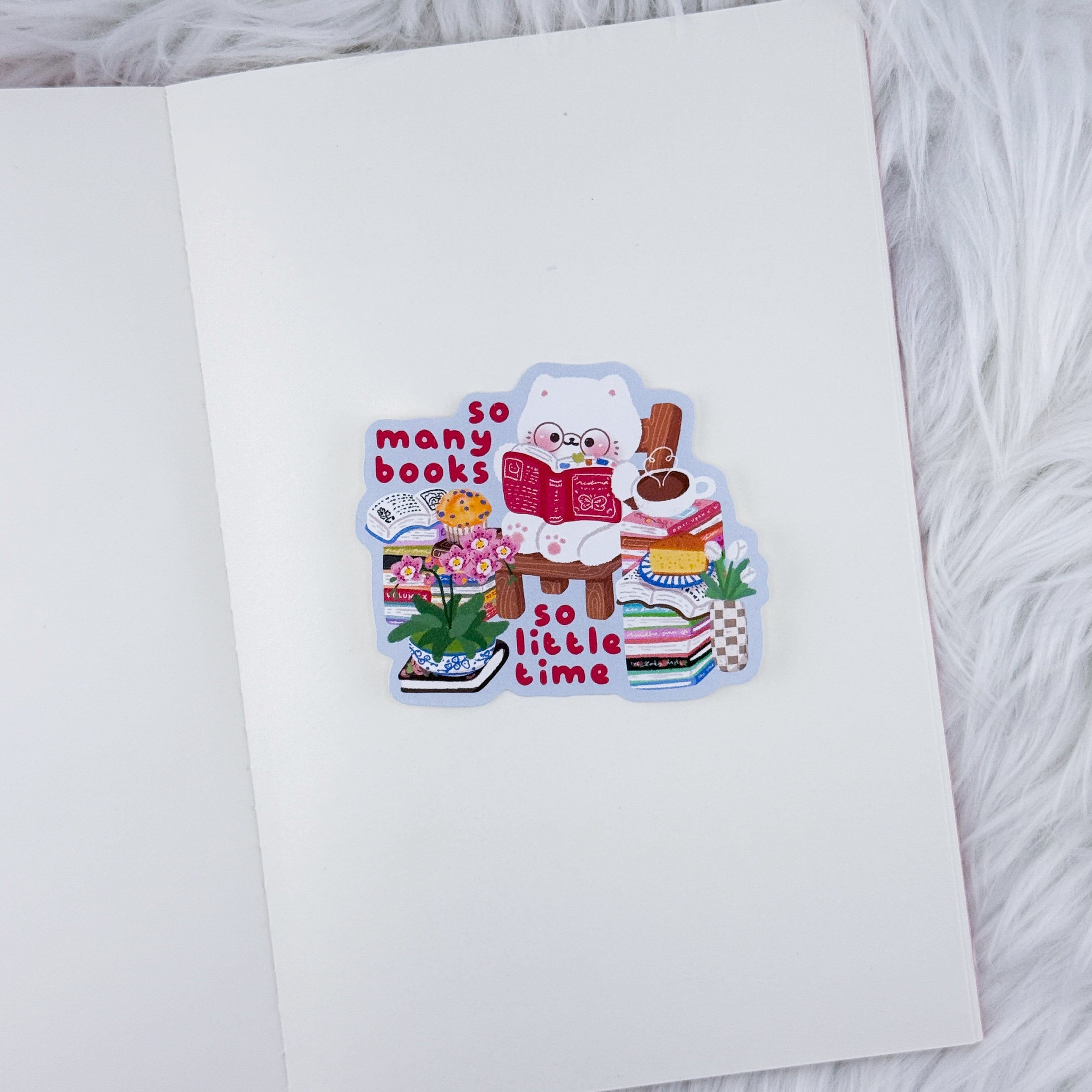 So Many Books // Large Matte Deco Sticker for Journals