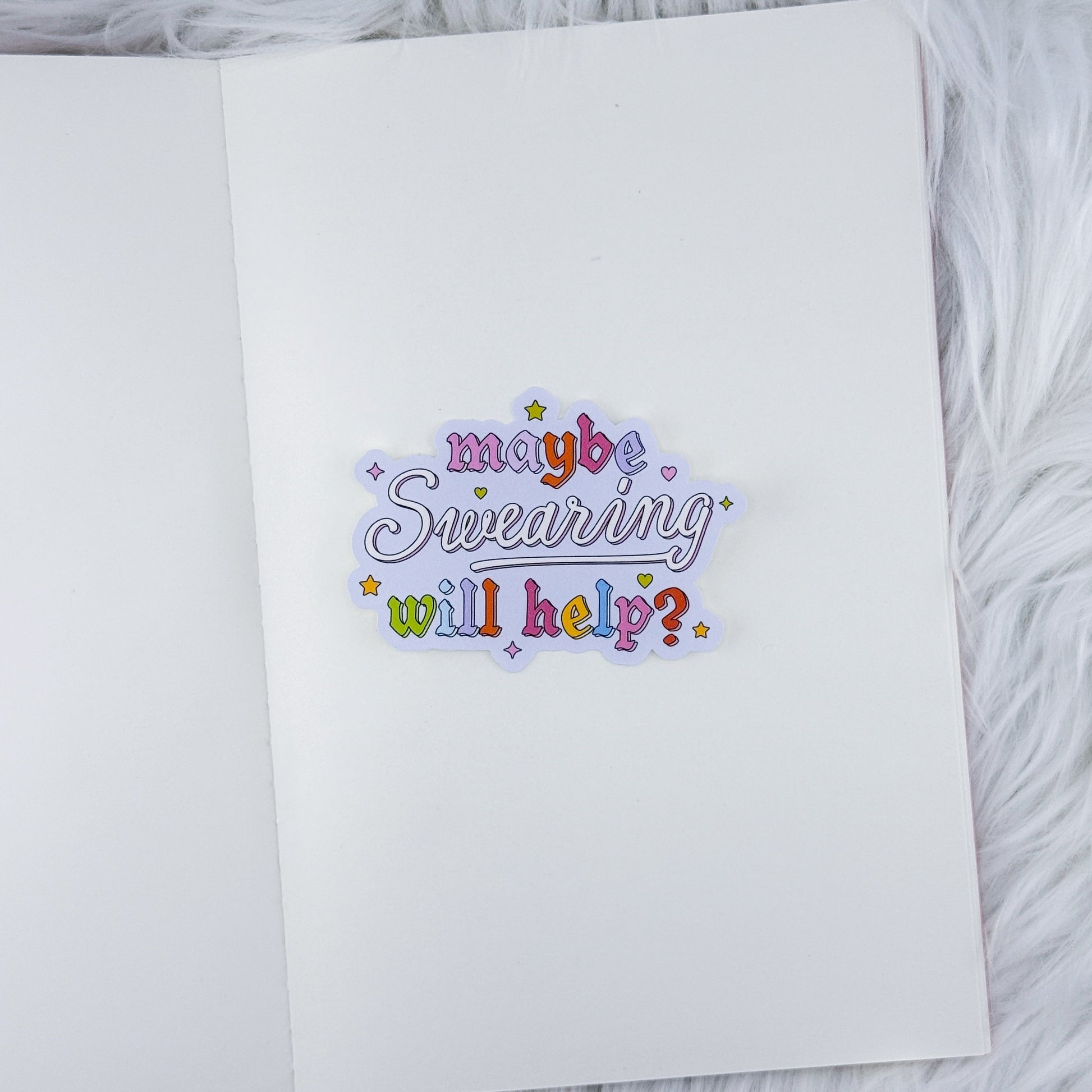 Swearing Will Help // Large Matte Deco Sticker for Journals