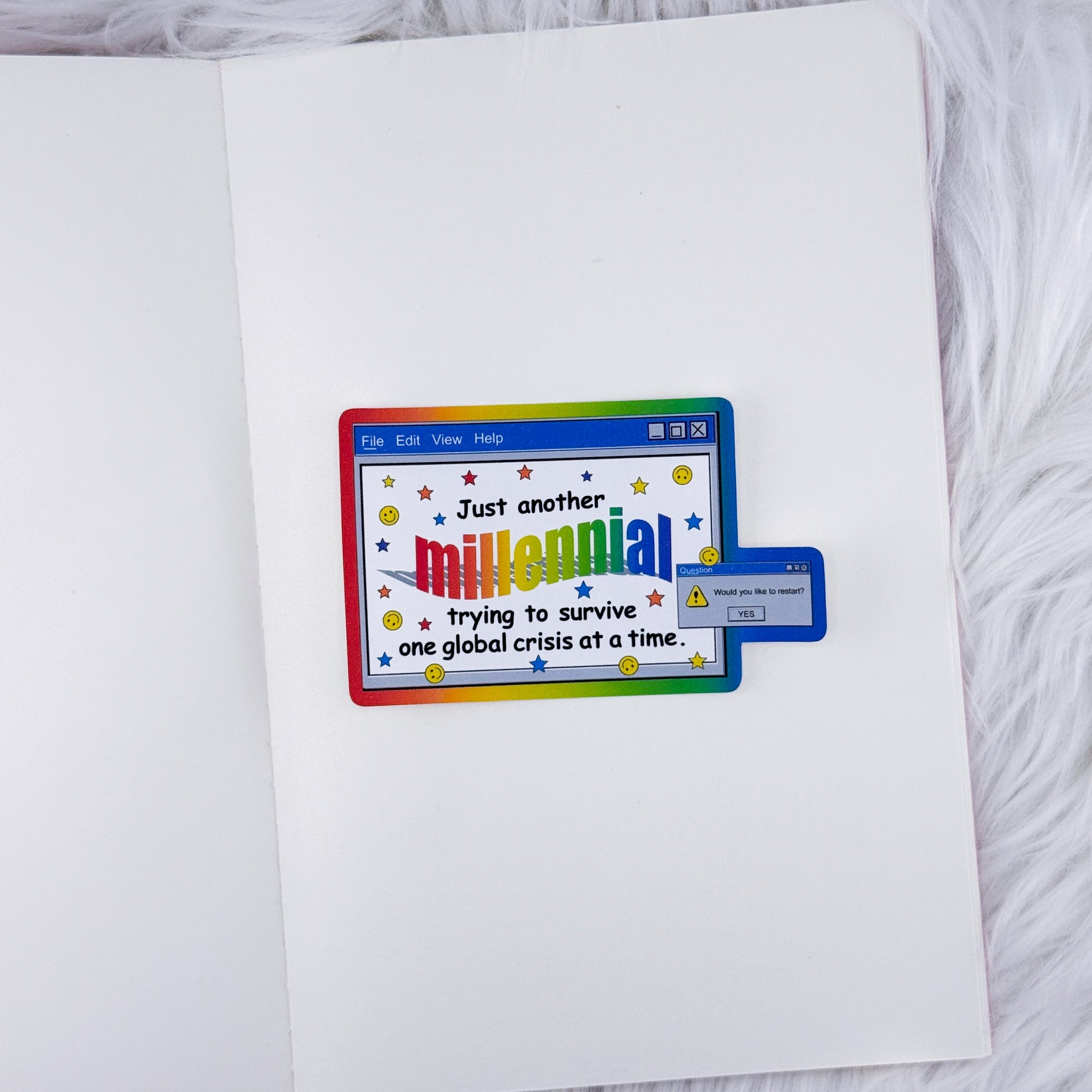 Milennial Crisis // Large Matte Deco Sticker for Journals