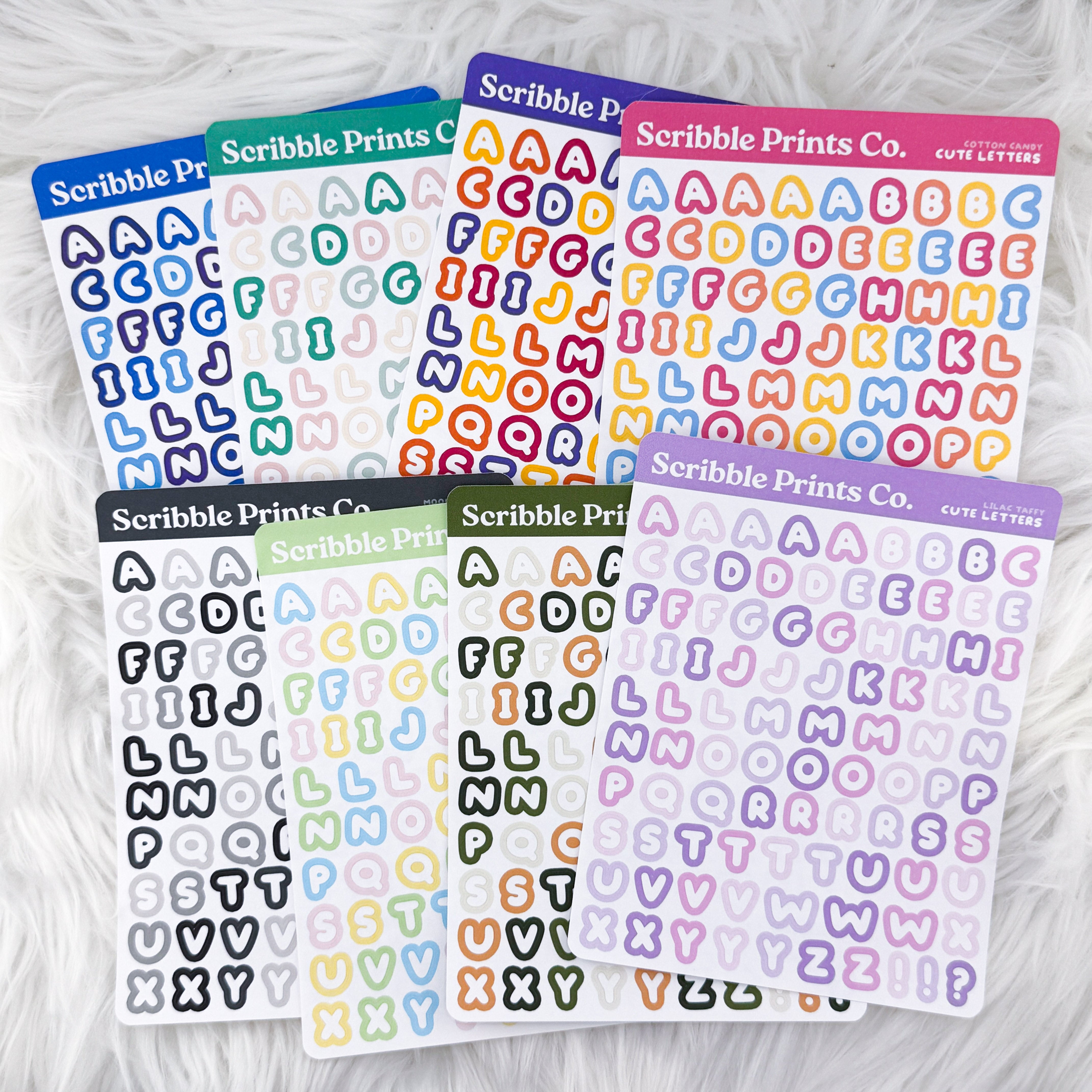 Cute Letters // Matte Journal Stickers
