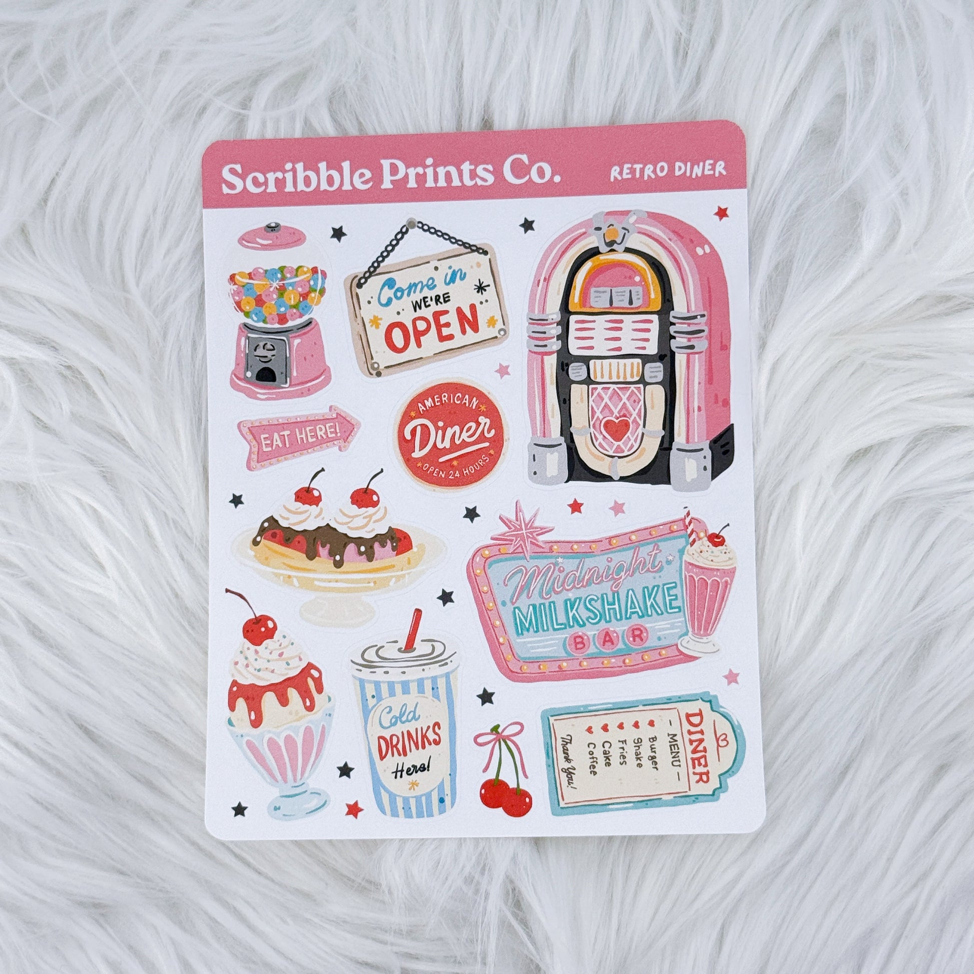 Retro Diner – Deco // Matte Journal Stickers