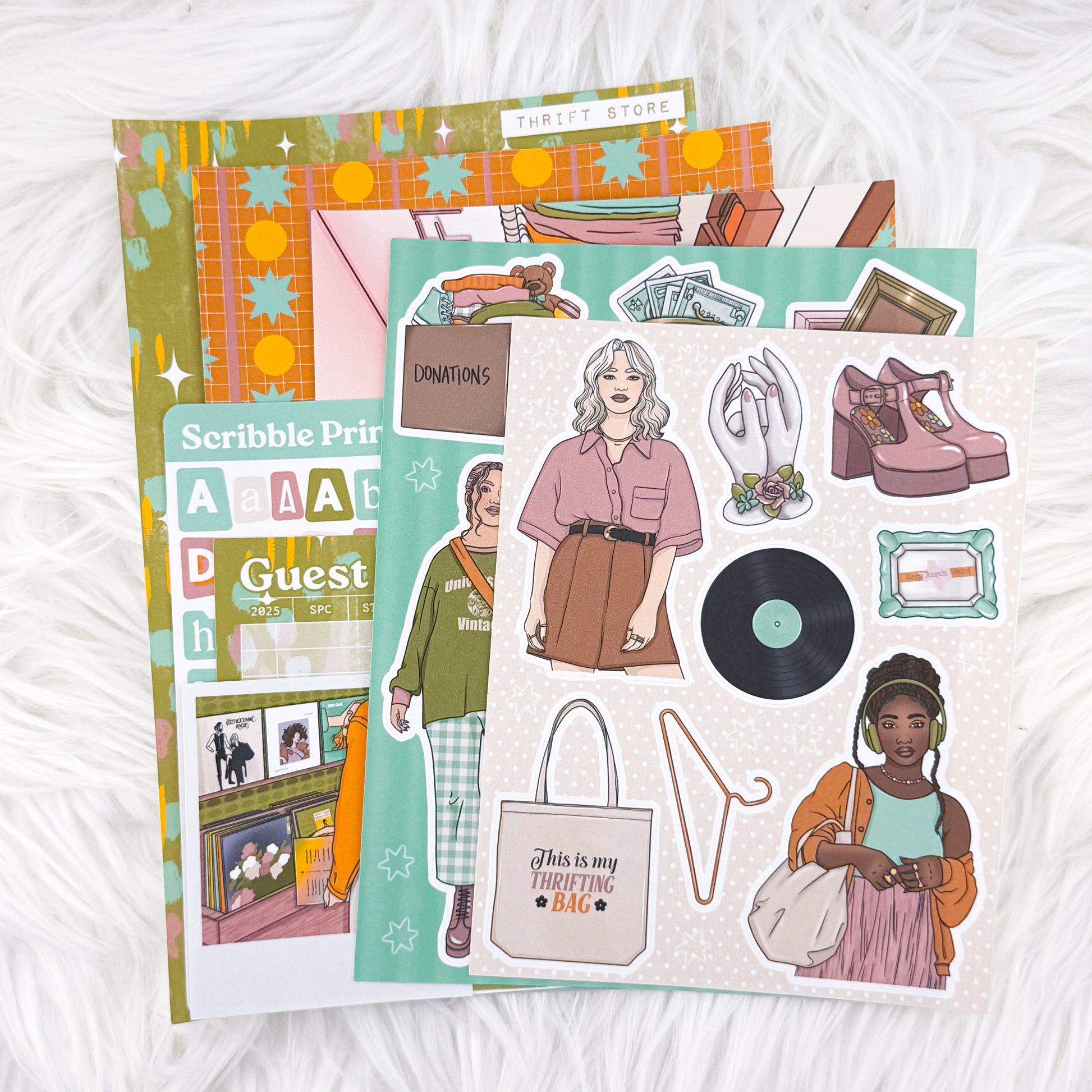 Thrift Store – Junk Journal Collage Kit // Matte Sticker Collection