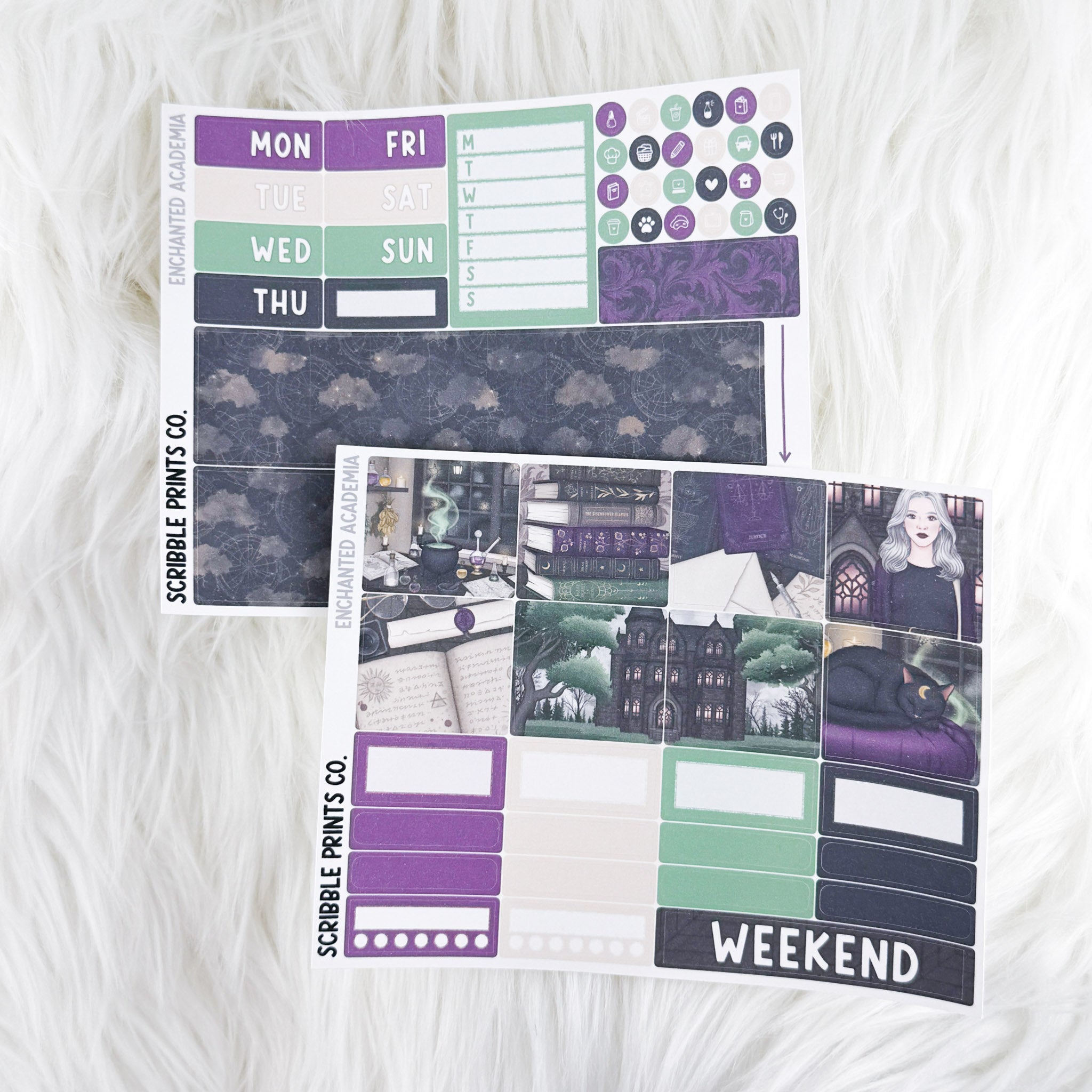 Enchanted Academia – Matte Hobonichi Cousin Weekly Sticker Kit