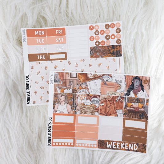 Cozy Fall – Matte Hobonichi Cousin Weekly Sticker Kit