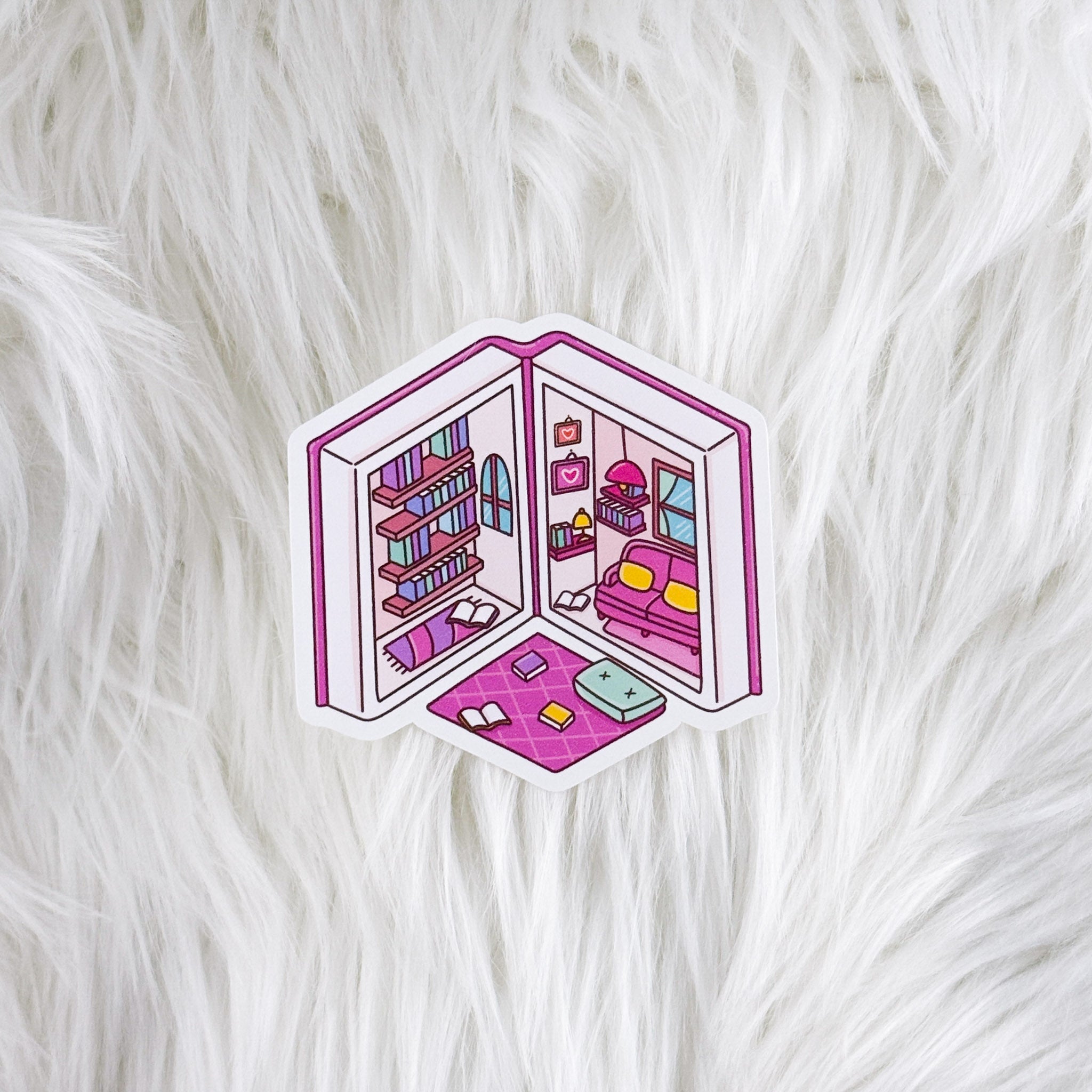 Pocket Book Library // Large Matte Deco Sticker for Journals