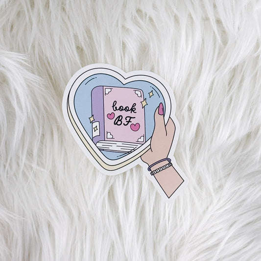 Book BF Heart // Large Matte Deco Sticker for Journals