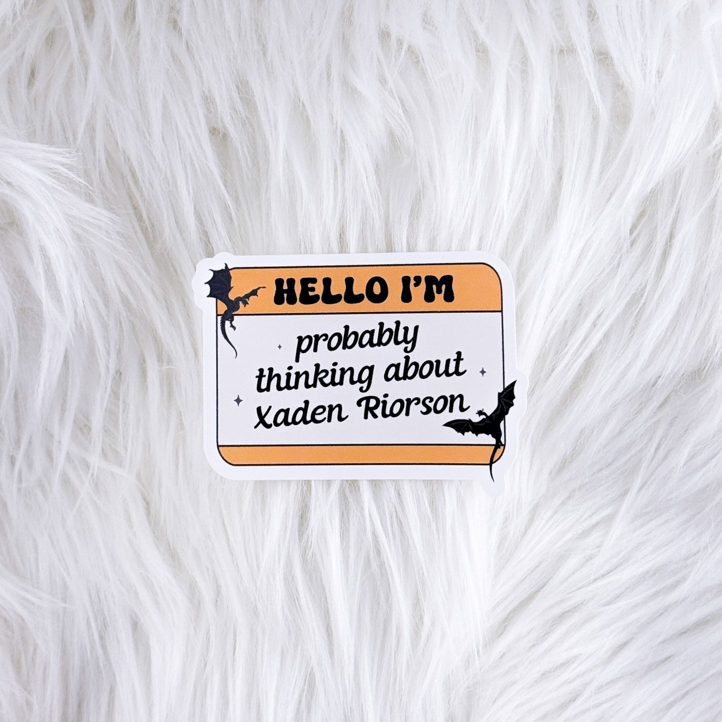 Thinking About Xaden // Large Matte Deco Sticker for Journals