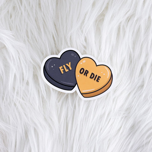 Fly Or Die Hearts // Large Matte Deco Sticker for Journals