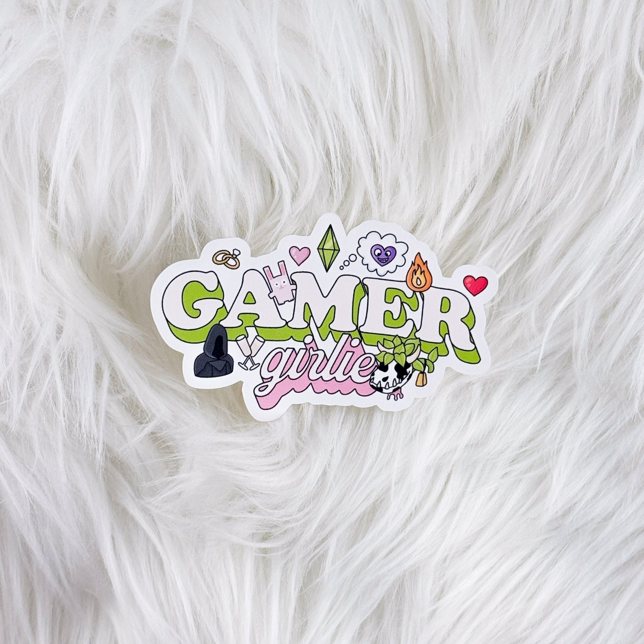 Gamer Girlie // Large Matte Deco Sticker for Journals