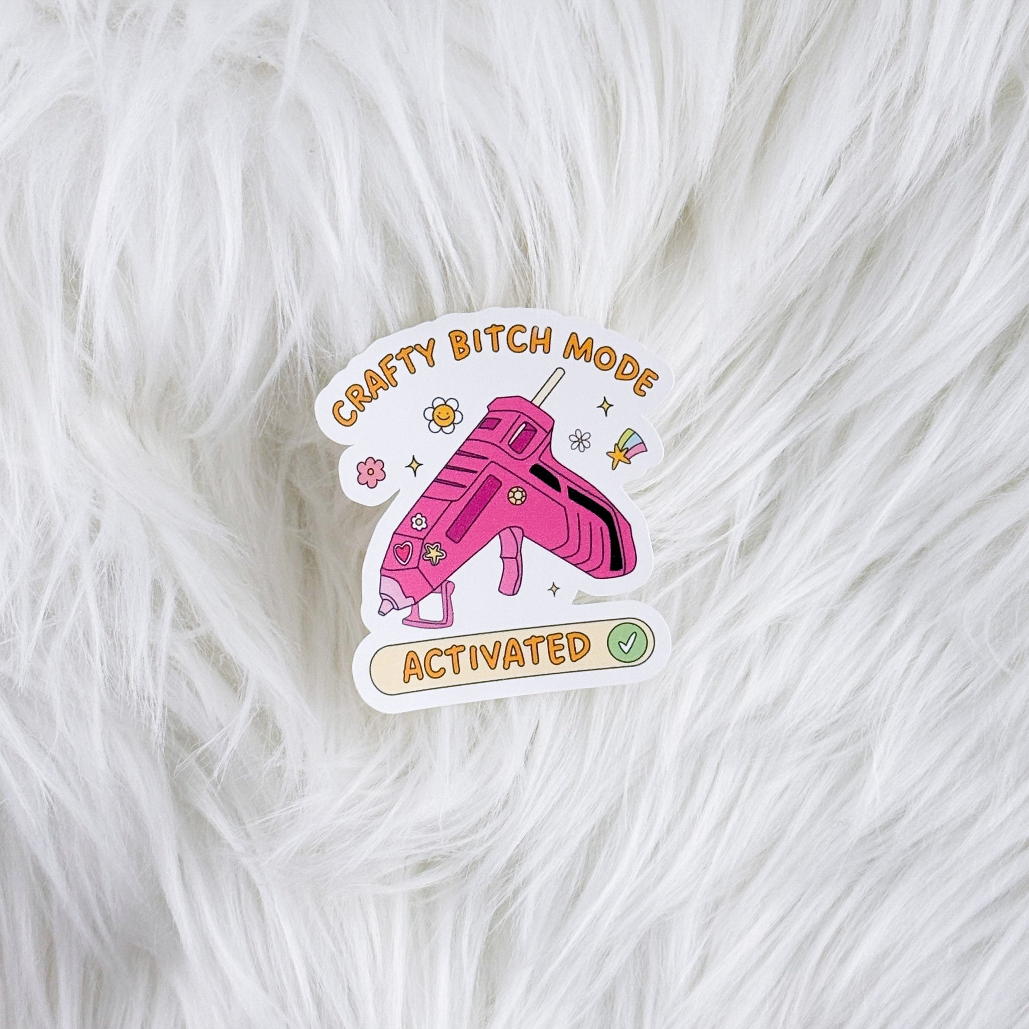 Crafty B Mode // Large Matte Deco Sticker for Journals