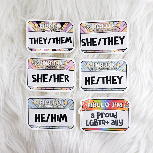 Hello // Large Matte Deco Sticker for Journals