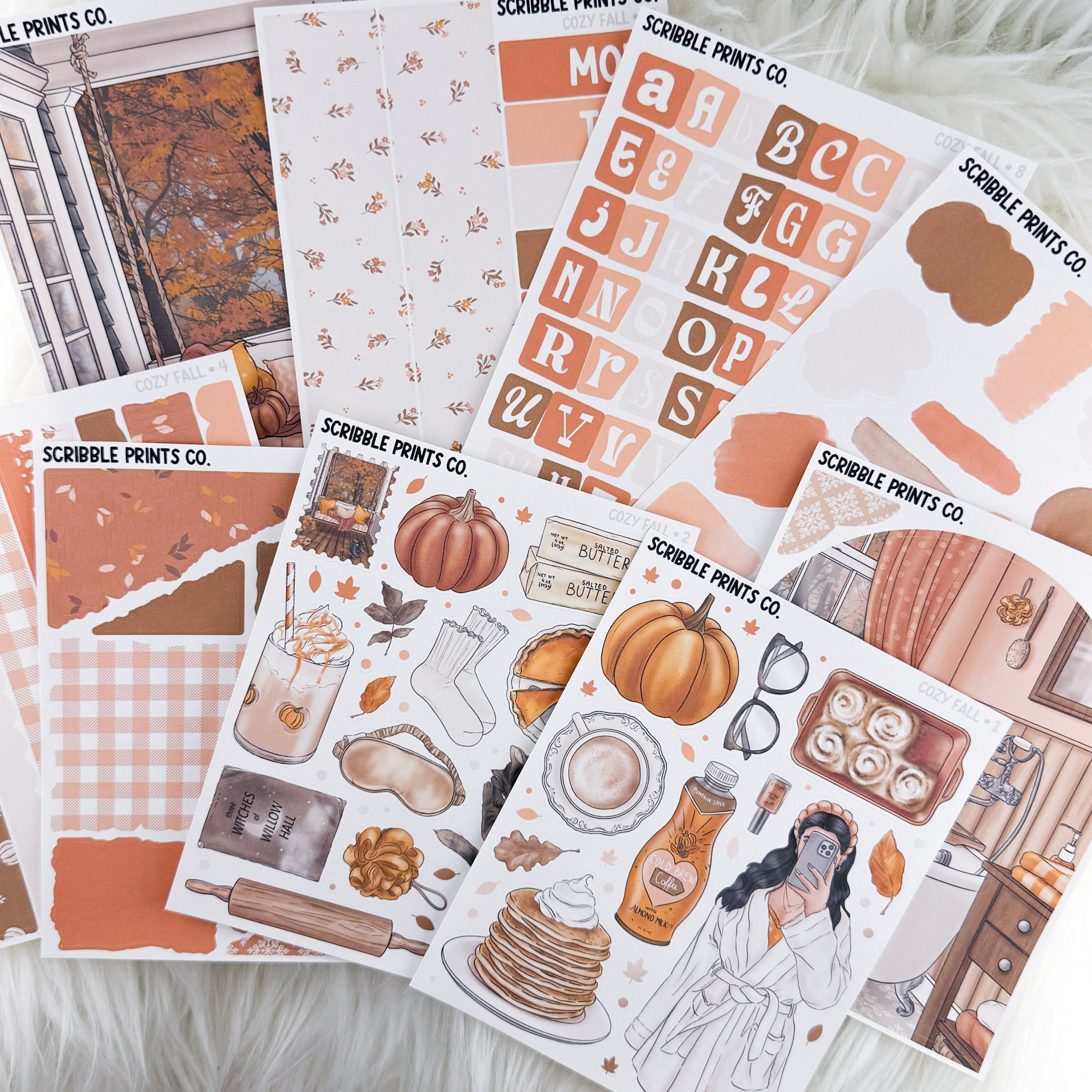 Cozy Fall Journal Sticker Collection | Matte Removable Reading & Planner Stickers
