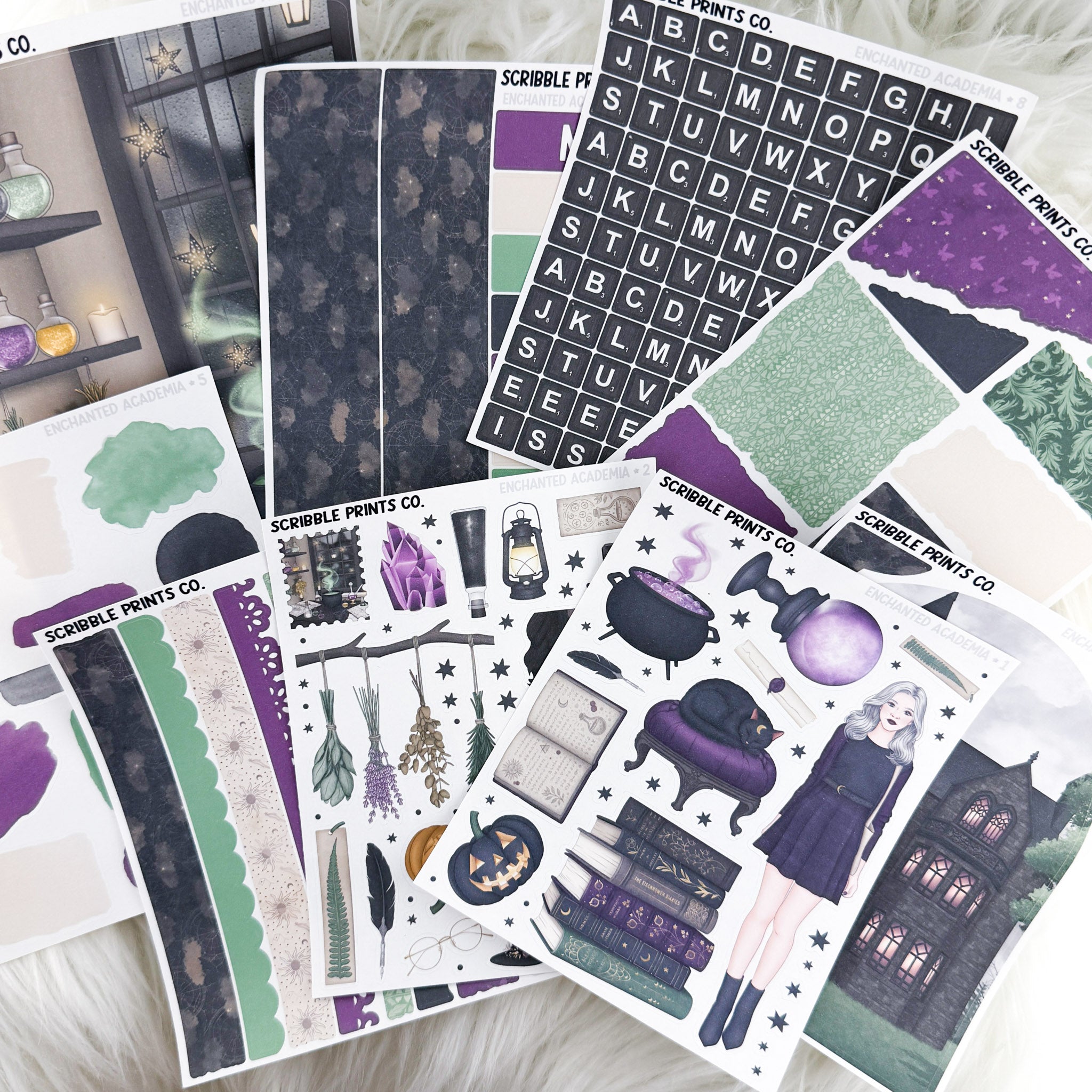 Enchanted Academia Journal Sticker Collection | Matte Removable Reading & Planner Stickers