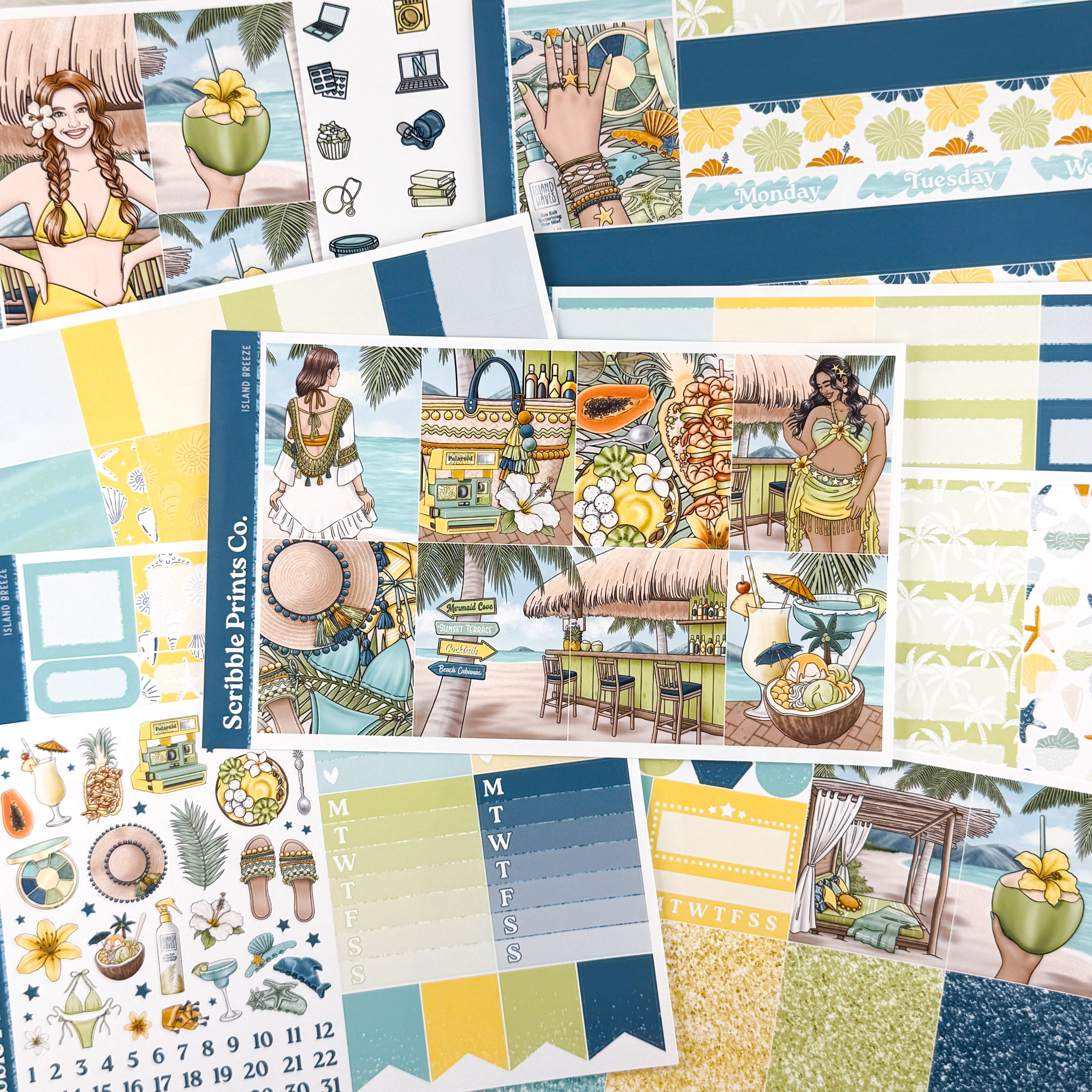Island Breeze – Glossy Weekly Planner Kit