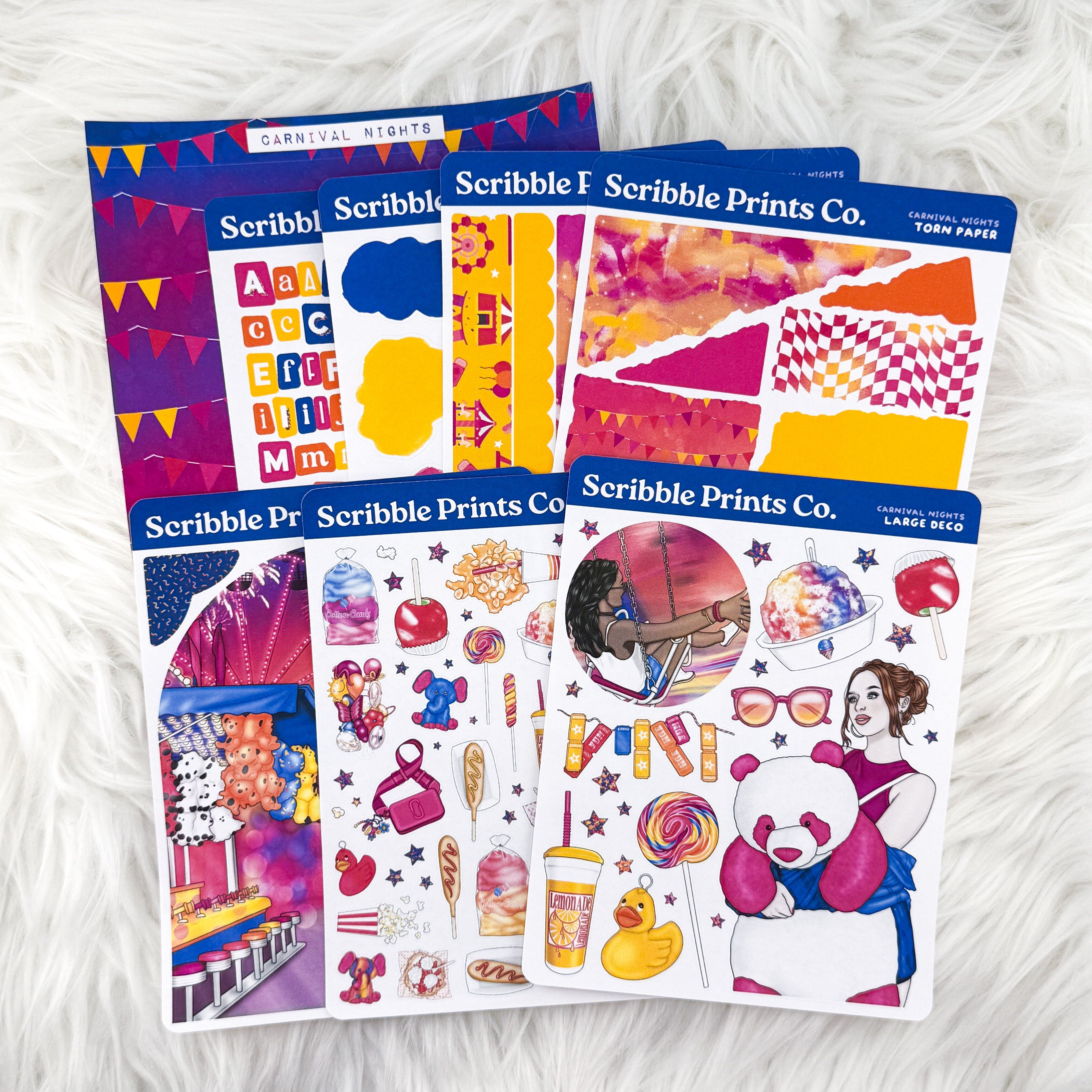 Carnival Nights Journal Sticker Collection | Matte Removable Reading & Planner Stickers