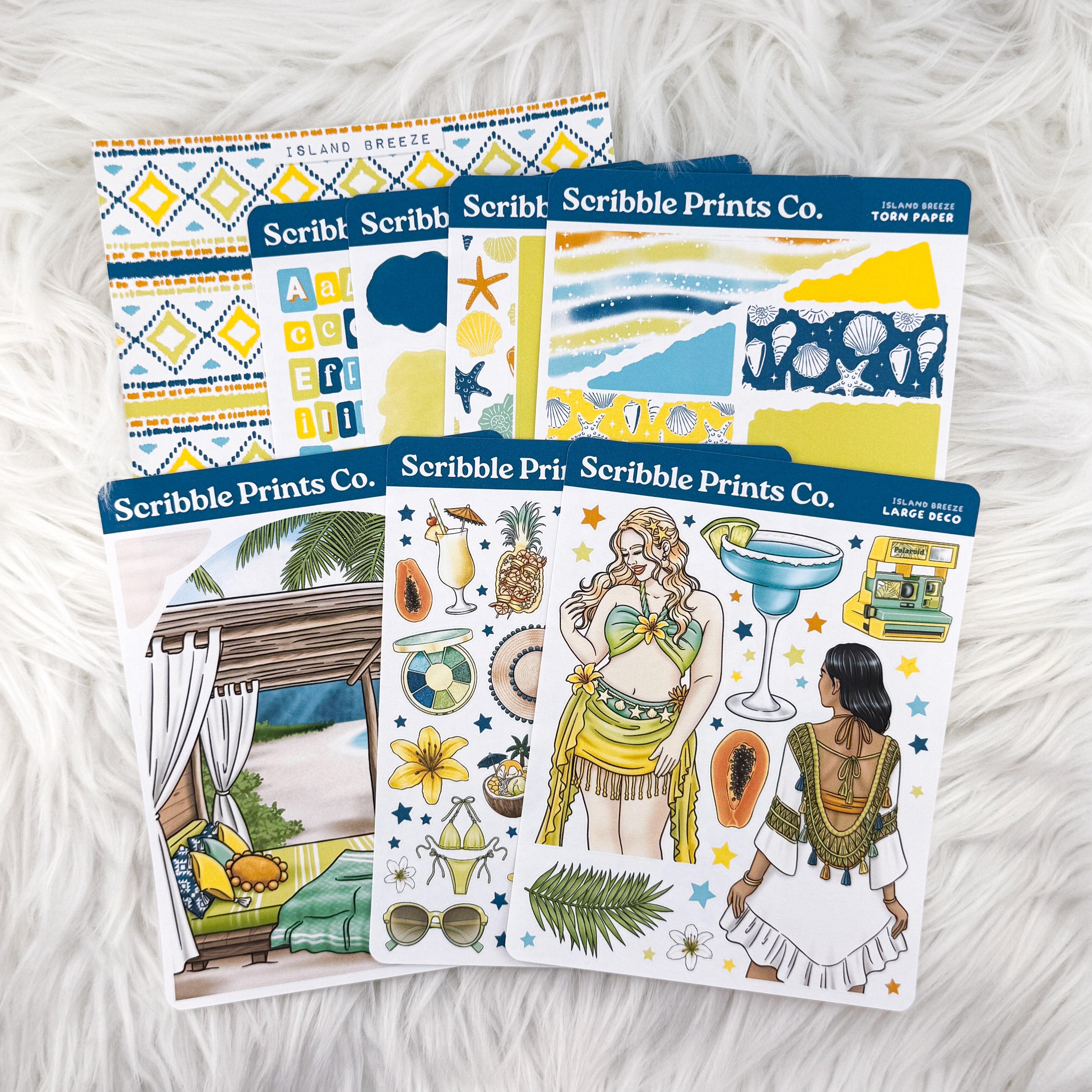 Island Breeze Journal Sticker Collection | Matte Removable Reading & Planner Stickers